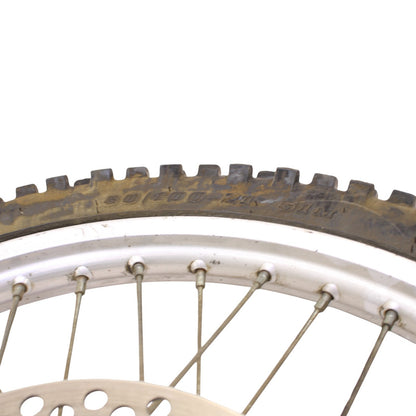 1995 - 1999 HONDA CR125R CR250R FRONT WHEEL RIM CALIPER SPOKE TIRE RUBBER SILVER