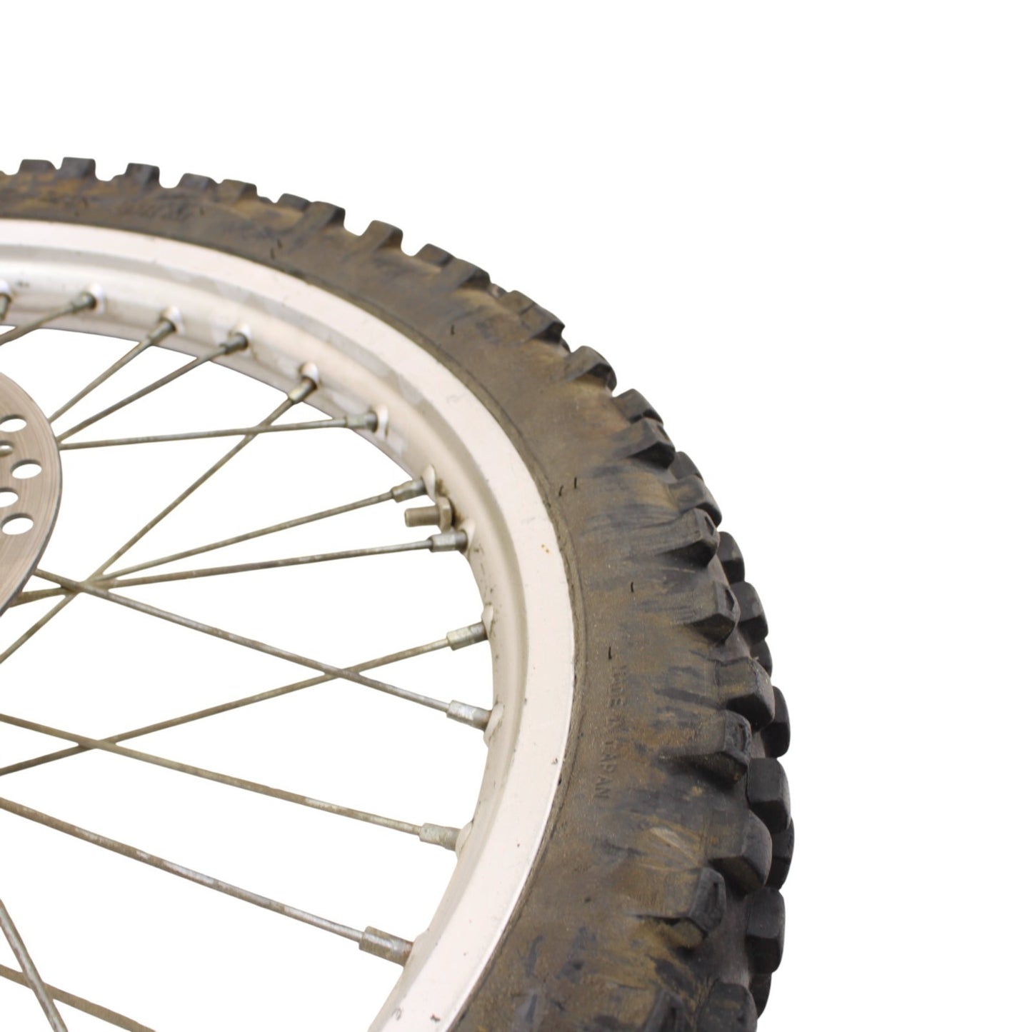 1995 - 1999 HONDA CR125R CR250R FRONT WHEEL RIM CALIPER SPOKE TIRE RUBBER SILVER