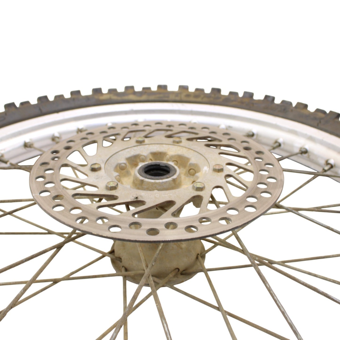 1995 - 1999 HONDA CR125R CR250R FRONT WHEEL RIM CALIPER SPOKE TIRE RUBBER SILVER