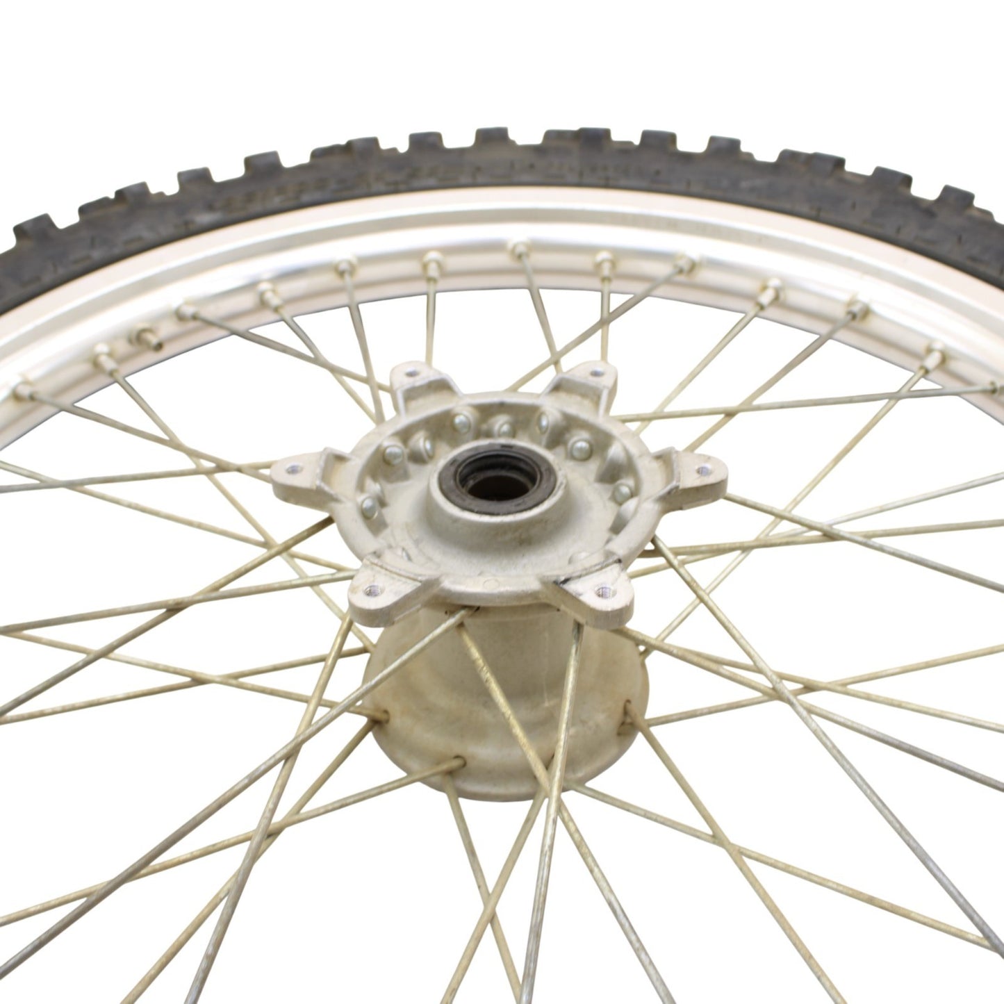 1989 - 2004 KAWASAKI KX125 KX250 KX500 FRONT WHEEL RIM SPOKE TIRE RUBBER SILVER