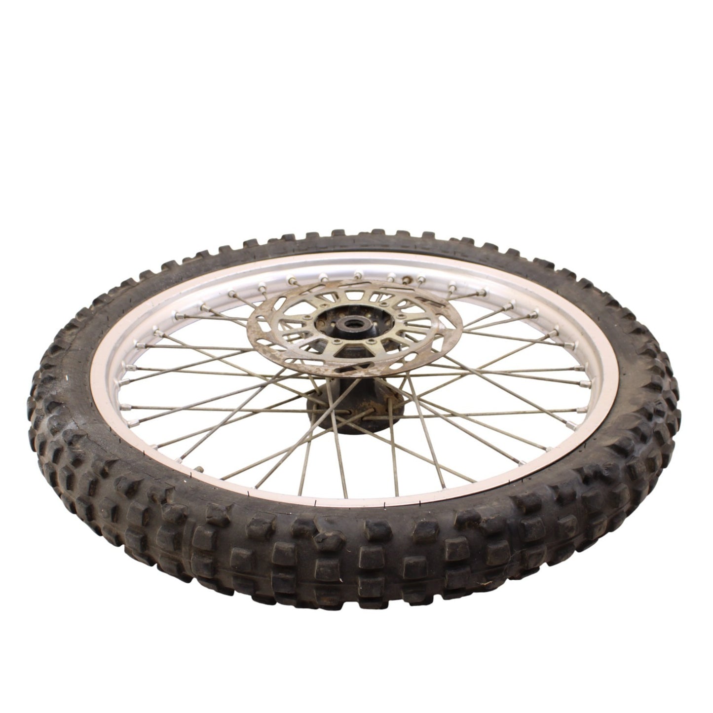 1991 - 1995 YAMAHA YZ125 YZ250 FRONT WHEEL RIM ROTOR SPOKE TIRE RUBBER SILVER