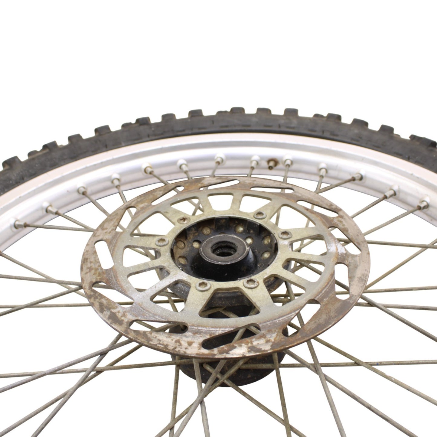 1991 - 1995 YAMAHA YZ125 YZ250 FRONT WHEEL RIM ROTOR SPOKE TIRE RUBBER SILVER