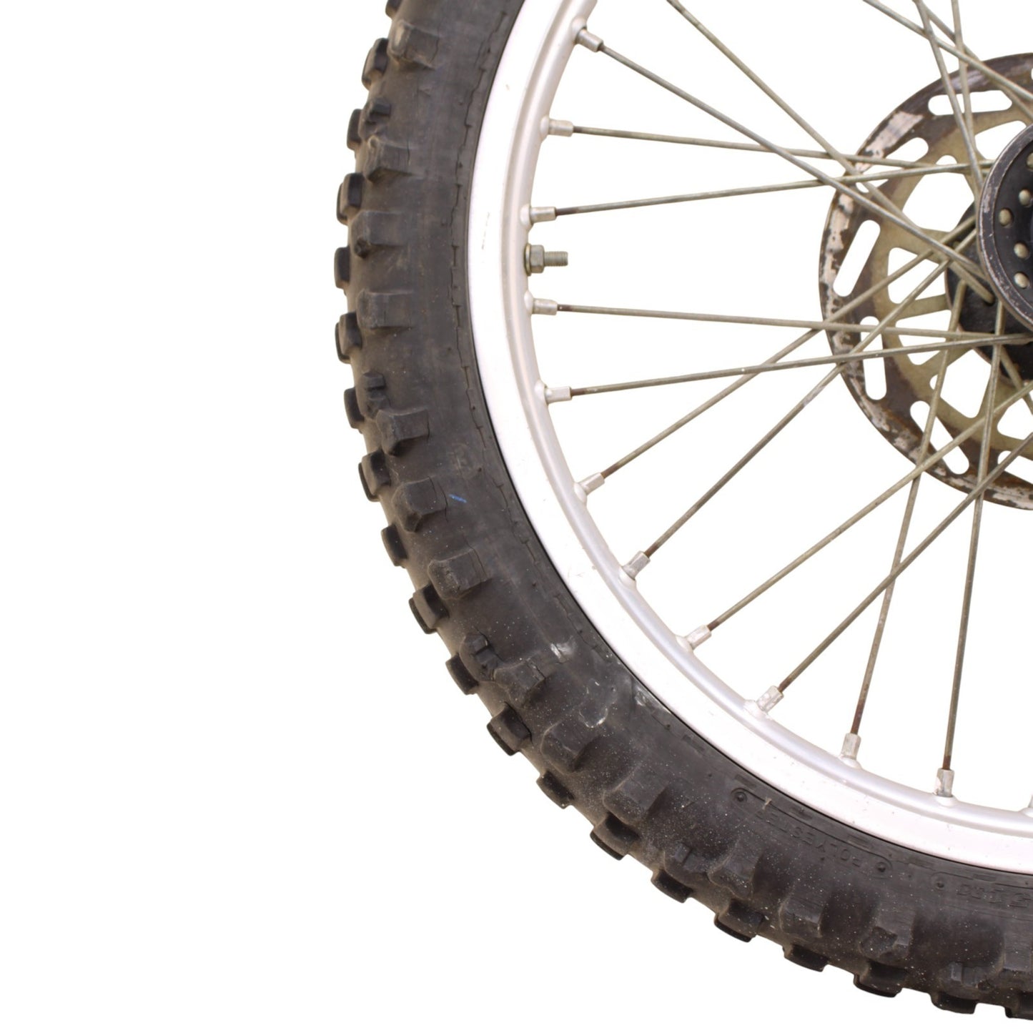 1991 - 1995 YAMAHA YZ125 YZ250 FRONT WHEEL RIM ROTOR SPOKE TIRE RUBBER SILVER