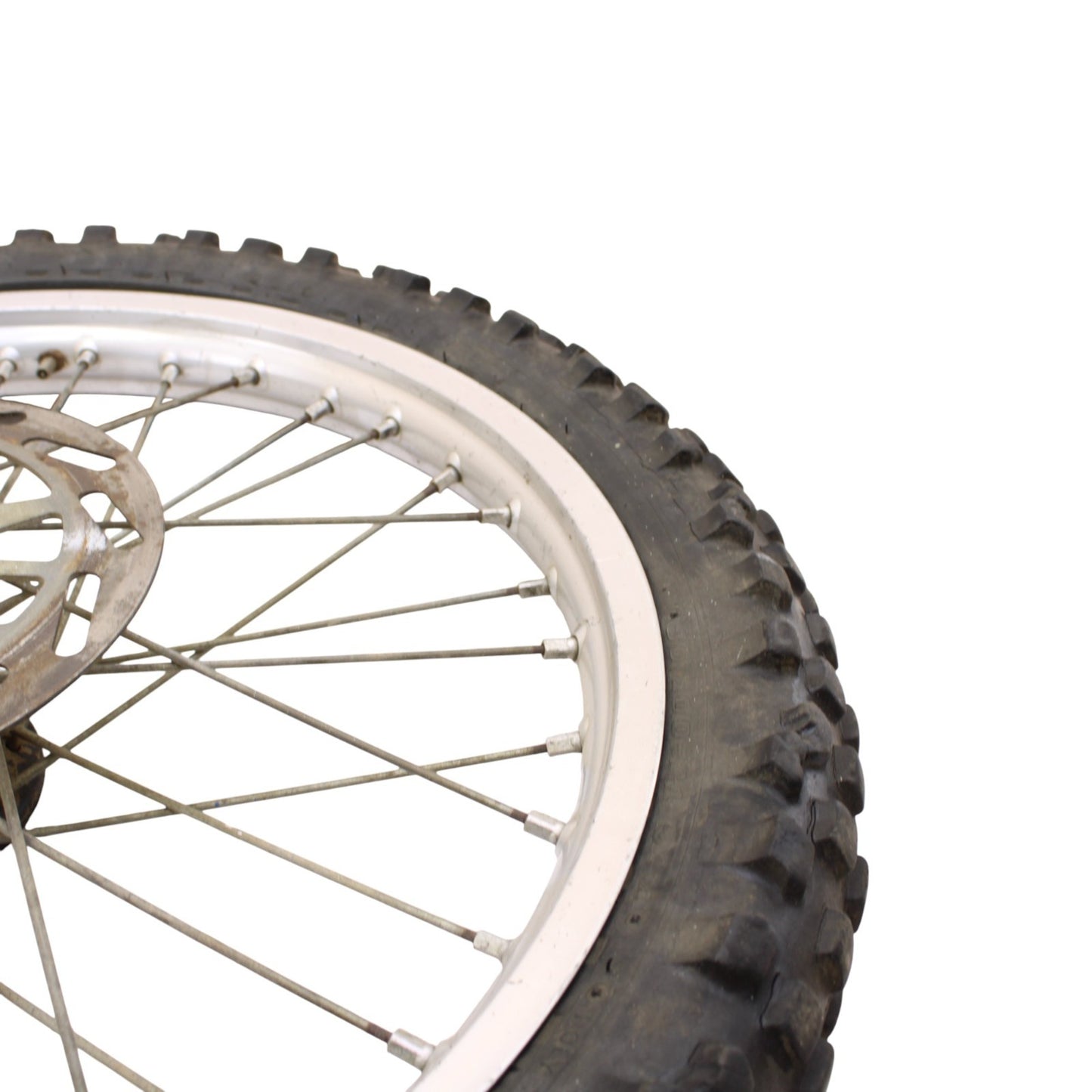 1991 - 1995 YAMAHA YZ125 YZ250 FRONT WHEEL RIM ROTOR SPOKE TIRE RUBBER SILVER