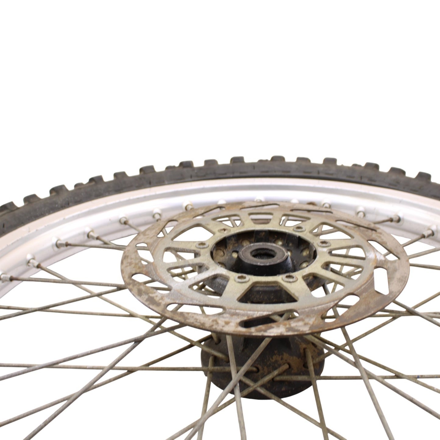 1991 - 1995 YAMAHA YZ125 YZ250 FRONT WHEEL RIM ROTOR SPOKE TIRE RUBBER SILVER