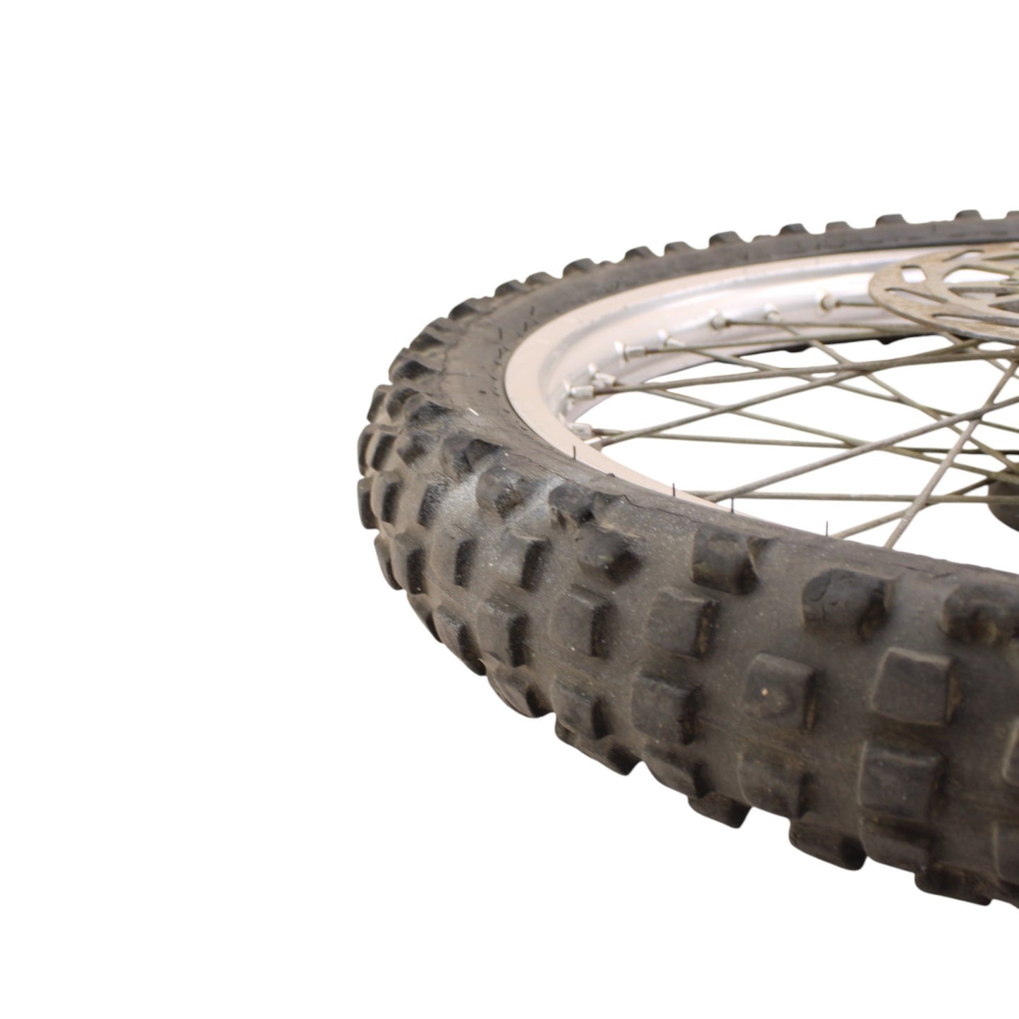 1991 - 1995 YAMAHA YZ125 YZ250 FRONT WHEEL RIM ROTOR SPOKE TIRE RUBBER SILVER