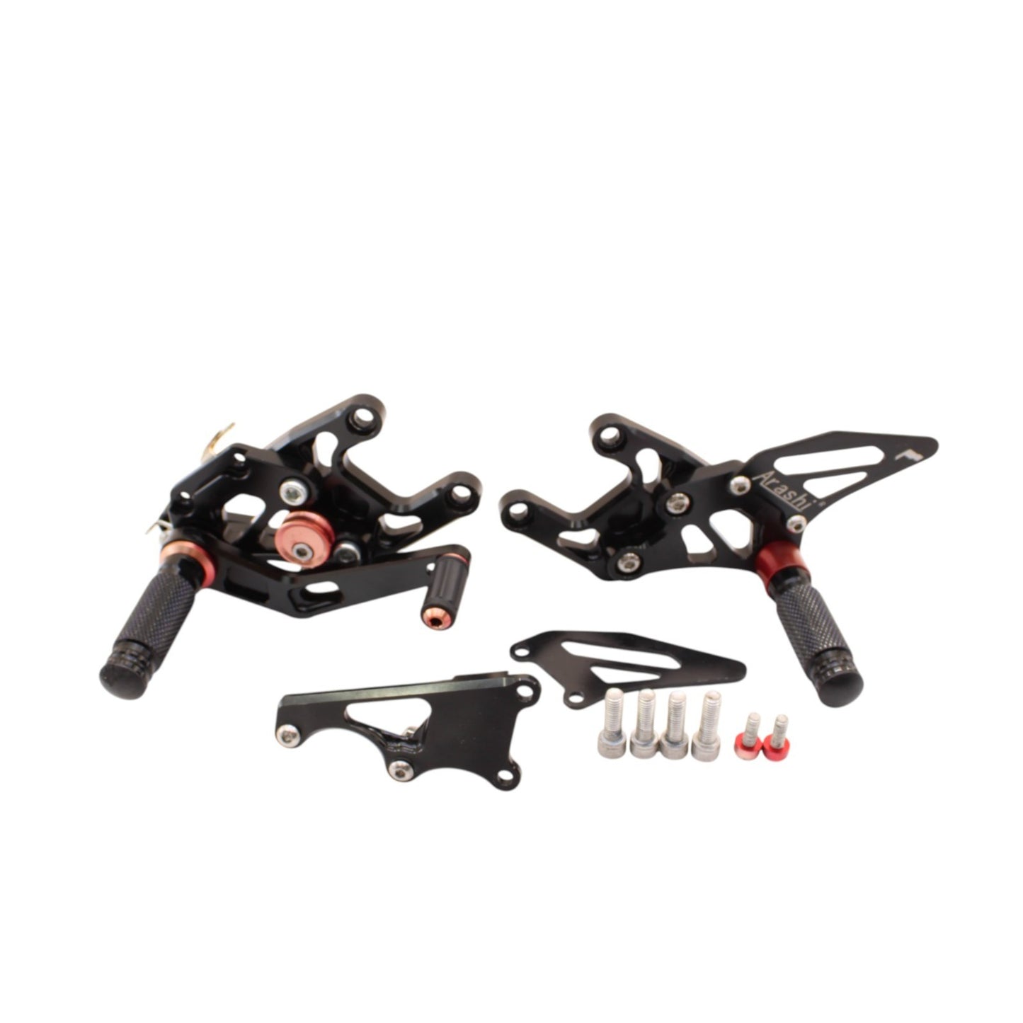 2008 - 2011 HONDA CBR1000RR ARASHI REAR SET DRIVER BOLTS SCREWS BLACK RED