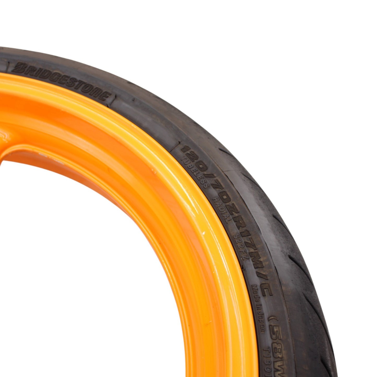 2008 - 2011 HONDA CBR1000RR FRONT WHEEL RIM REPSOL ORANGE TIRE STRAIGHT STOCK