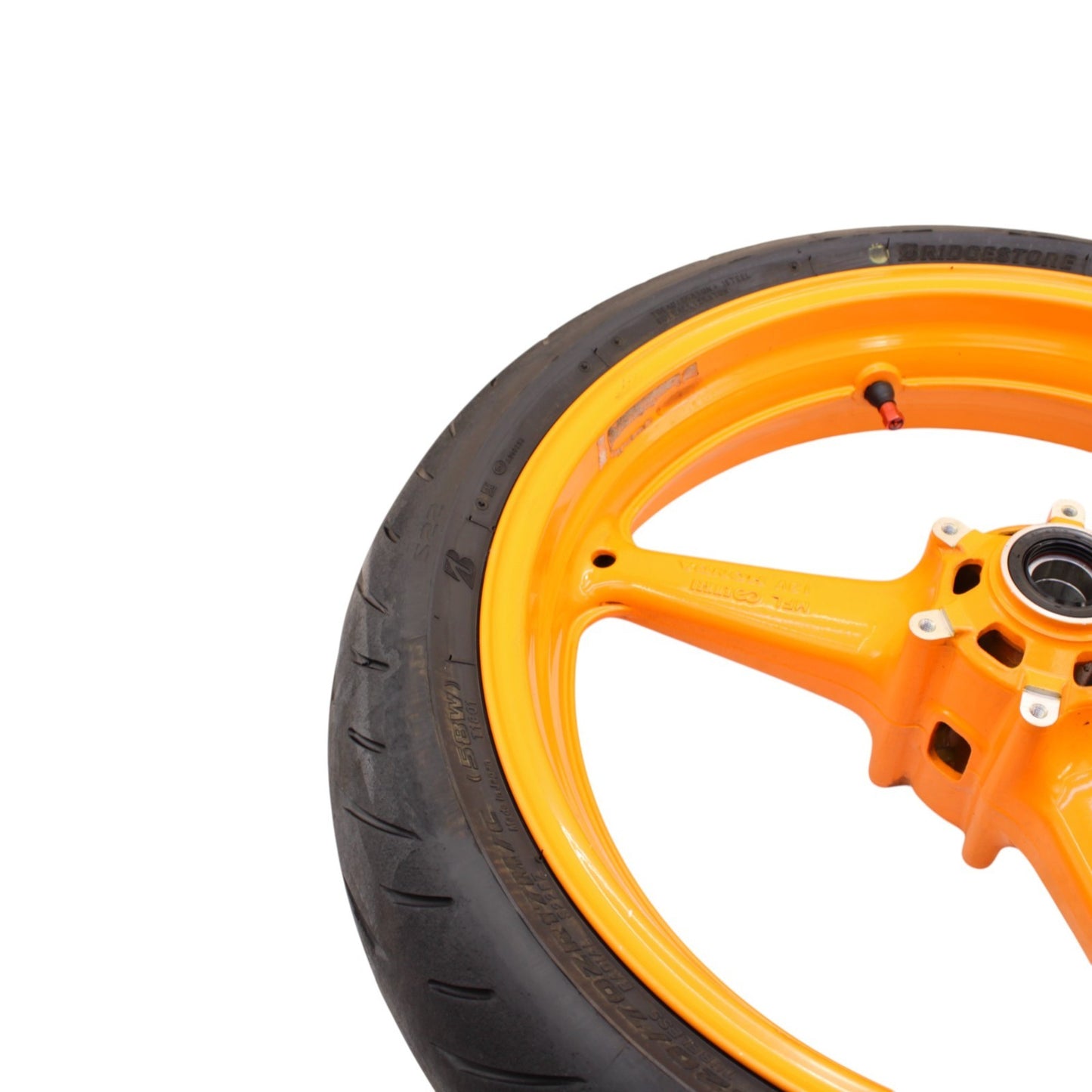 2008 - 2011 HONDA CBR1000RR FRONT WHEEL RIM REPSOL ORANGE TIRE STRAIGHT STOCK