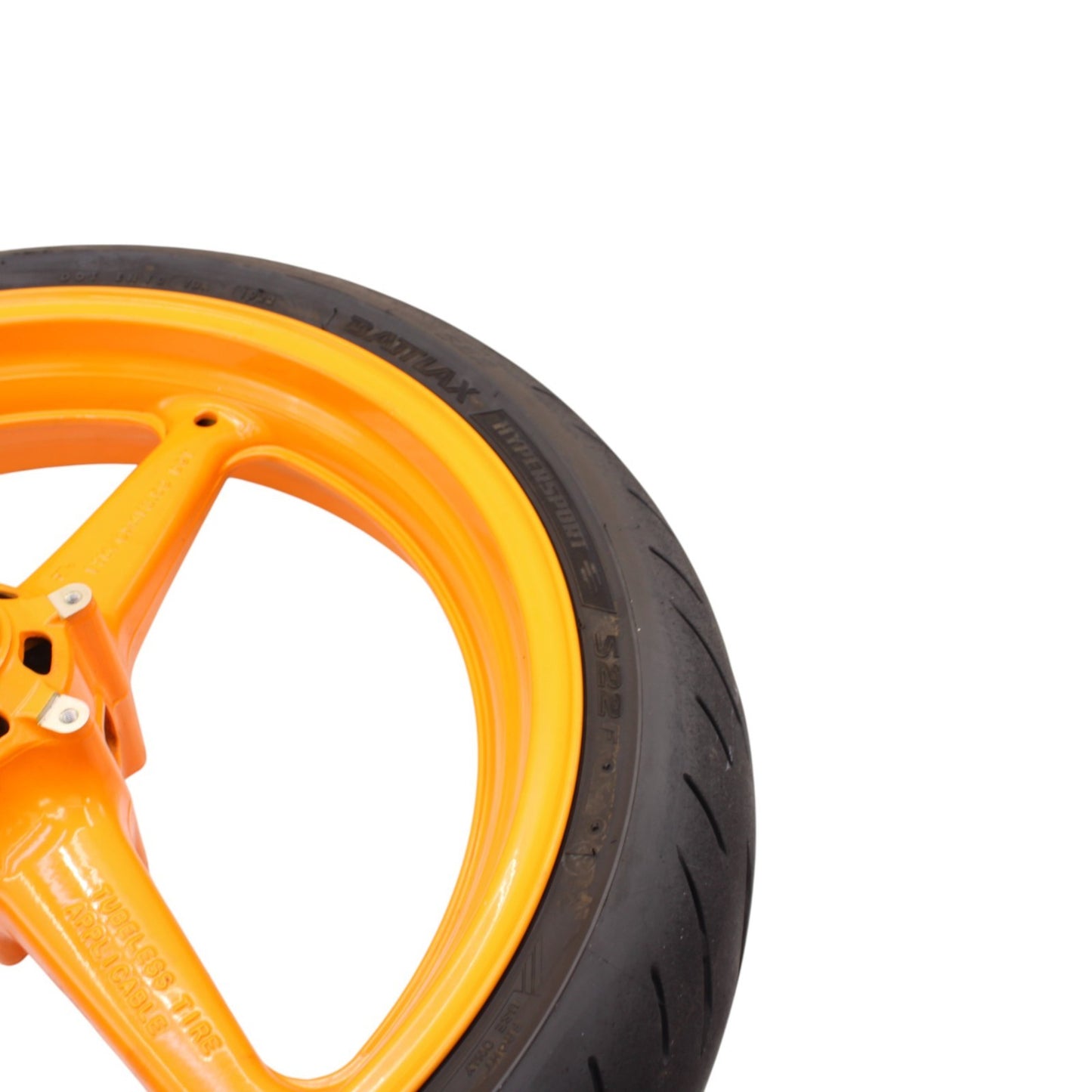 2008 - 2011 HONDA CBR1000RR FRONT WHEEL RIM REPSOL ORANGE TIRE STRAIGHT STOCK