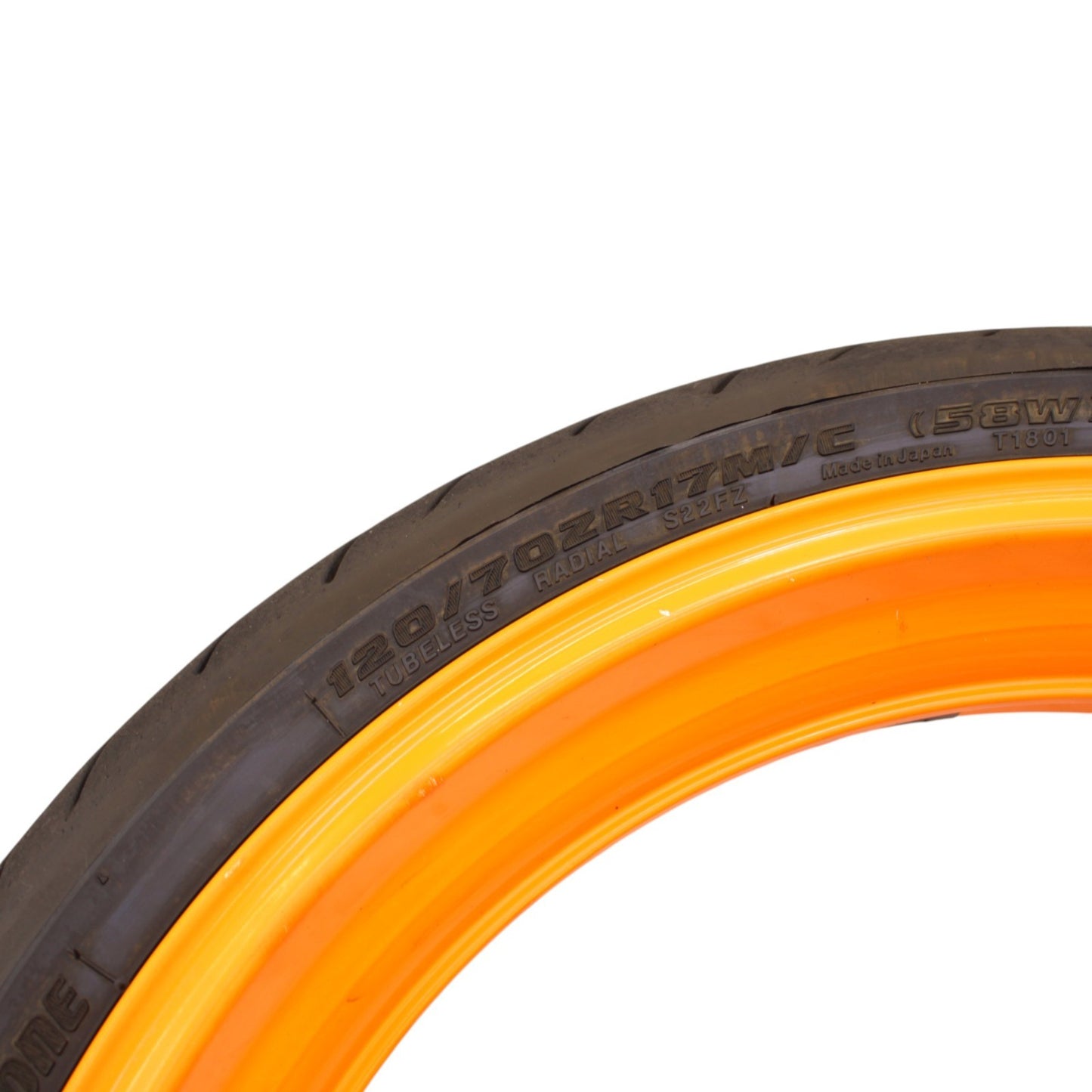 2008 - 2011 HONDA CBR1000RR FRONT WHEEL RIM REPSOL ORANGE TIRE STRAIGHT STOCK