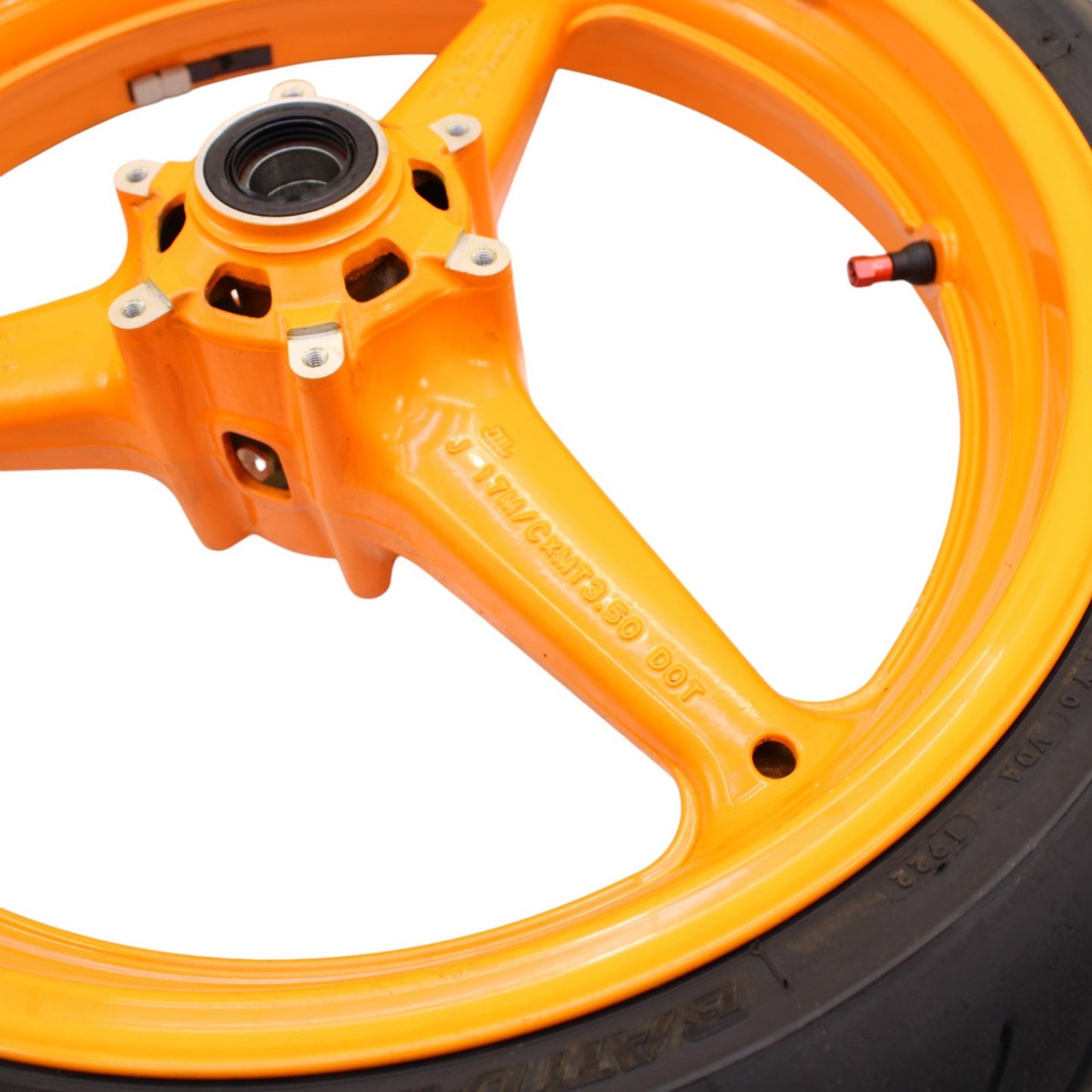 2008 - 2011 HONDA CBR1000RR FRONT WHEEL RIM REPSOL ORANGE TIRE STRAIGHT STOCK