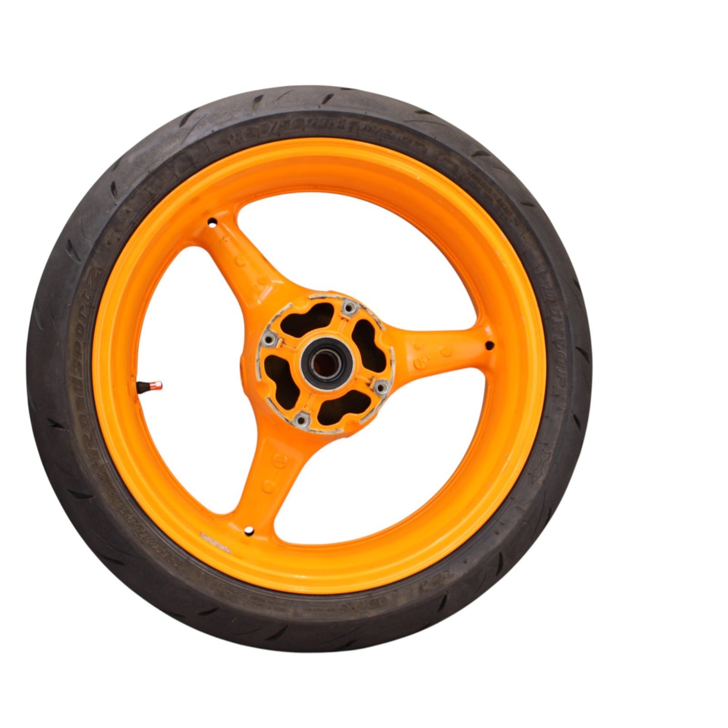 2008 - 2011 HONDA CBR1000RR REAR WHEEL BACK RIM TIRE REPSOL ORANGE STRAIGHT OEM