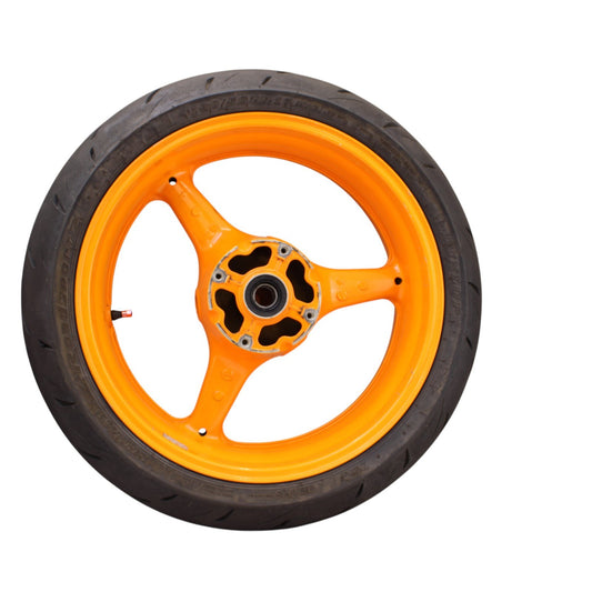 2008 - 2011 HONDA CBR1000RR REAR WHEEL BACK RIM TIRE REPSOL ORANGE STRAIGHT OEM