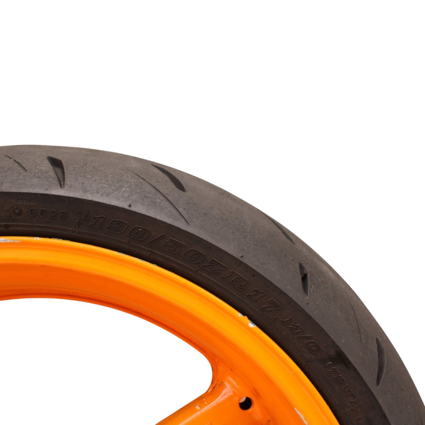 2008 - 2011 HONDA CBR1000RR REAR WHEEL BACK RIM TIRE REPSOL ORANGE STRAIGHT OEM