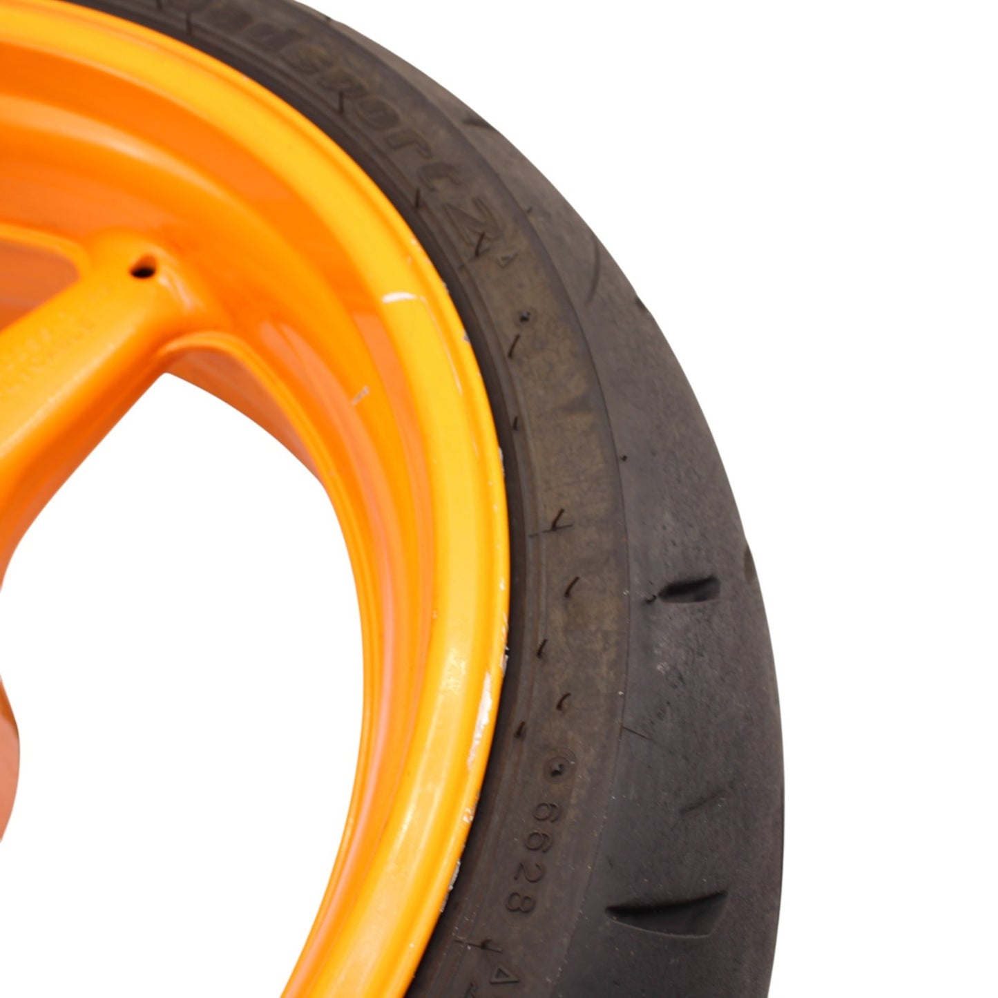 2008 - 2011 HONDA CBR1000RR REAR WHEEL BACK RIM TIRE REPSOL ORANGE STRAIGHT OEM