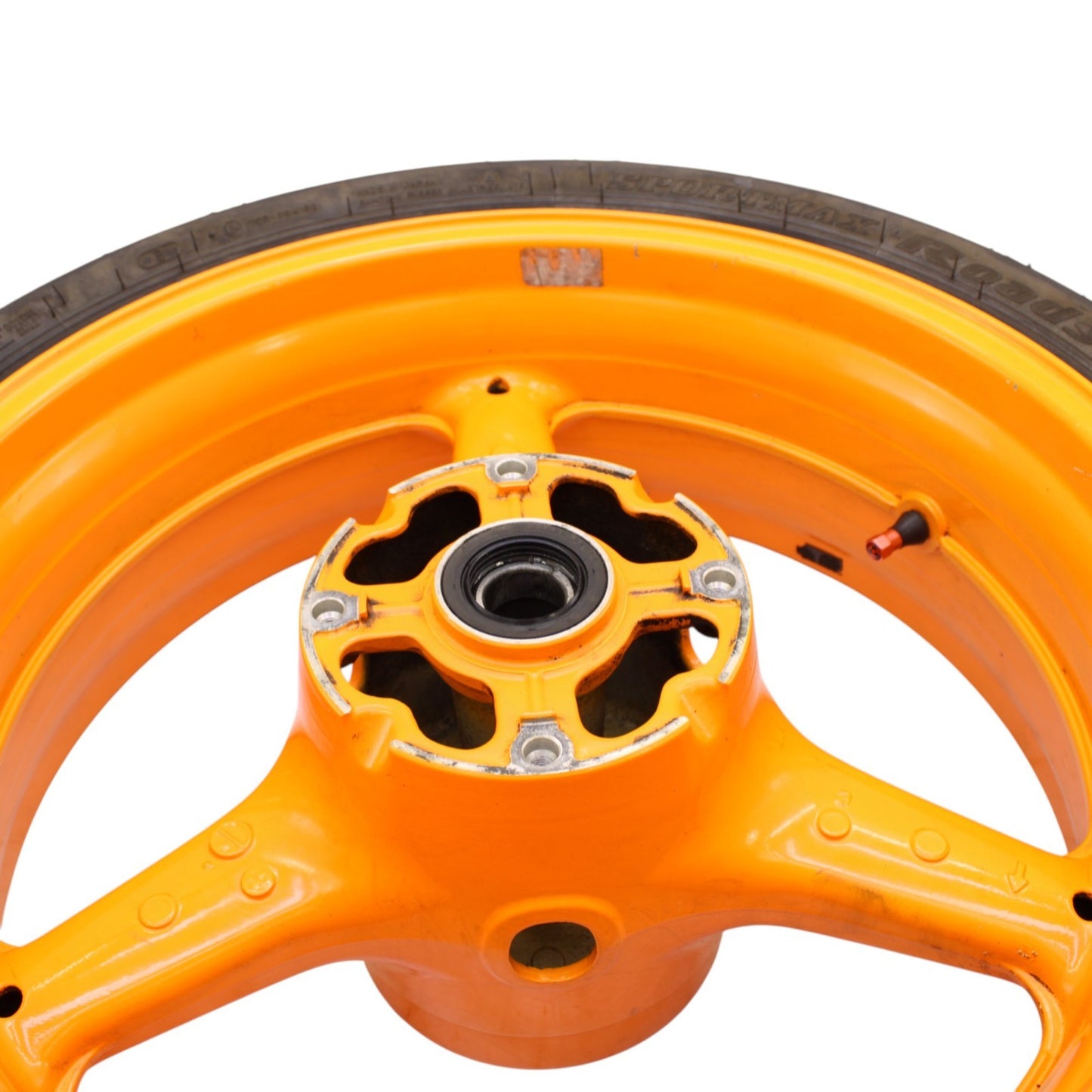 2008 - 2011 HONDA CBR1000RR REAR WHEEL BACK RIM TIRE REPSOL ORANGE STRAIGHT OEM