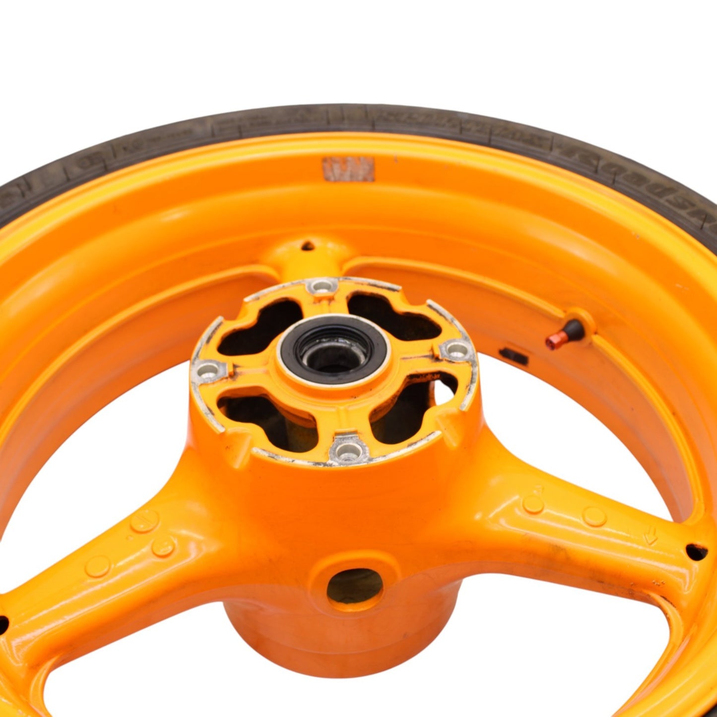 2008 - 2011 HONDA CBR1000RR REAR WHEEL BACK RIM TIRE REPSOL ORANGE STRAIGHT OEM