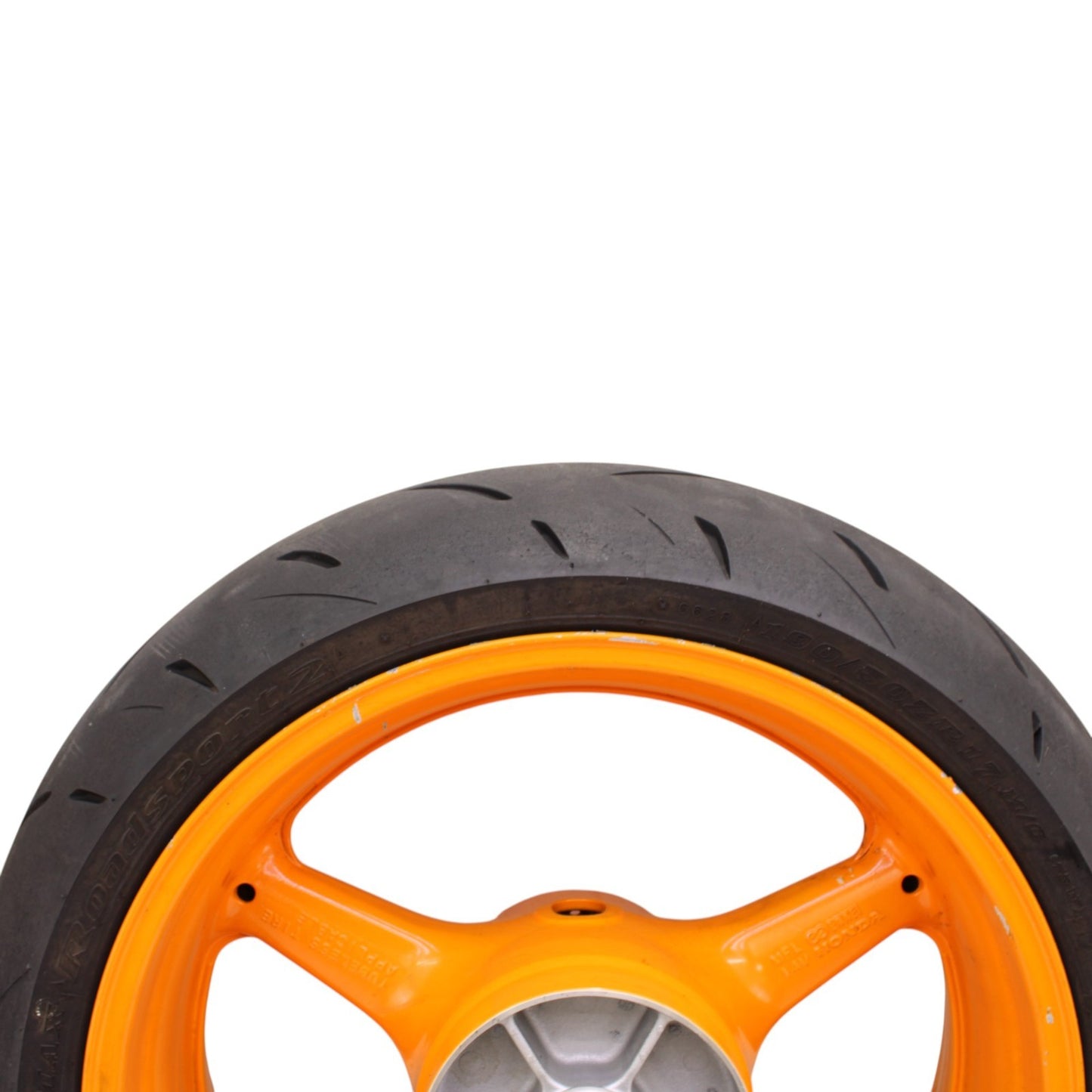 2008 - 2011 HONDA CBR1000RR REAR WHEEL BACK RIM TIRE REPSOL ORANGE STRAIGHT OEM