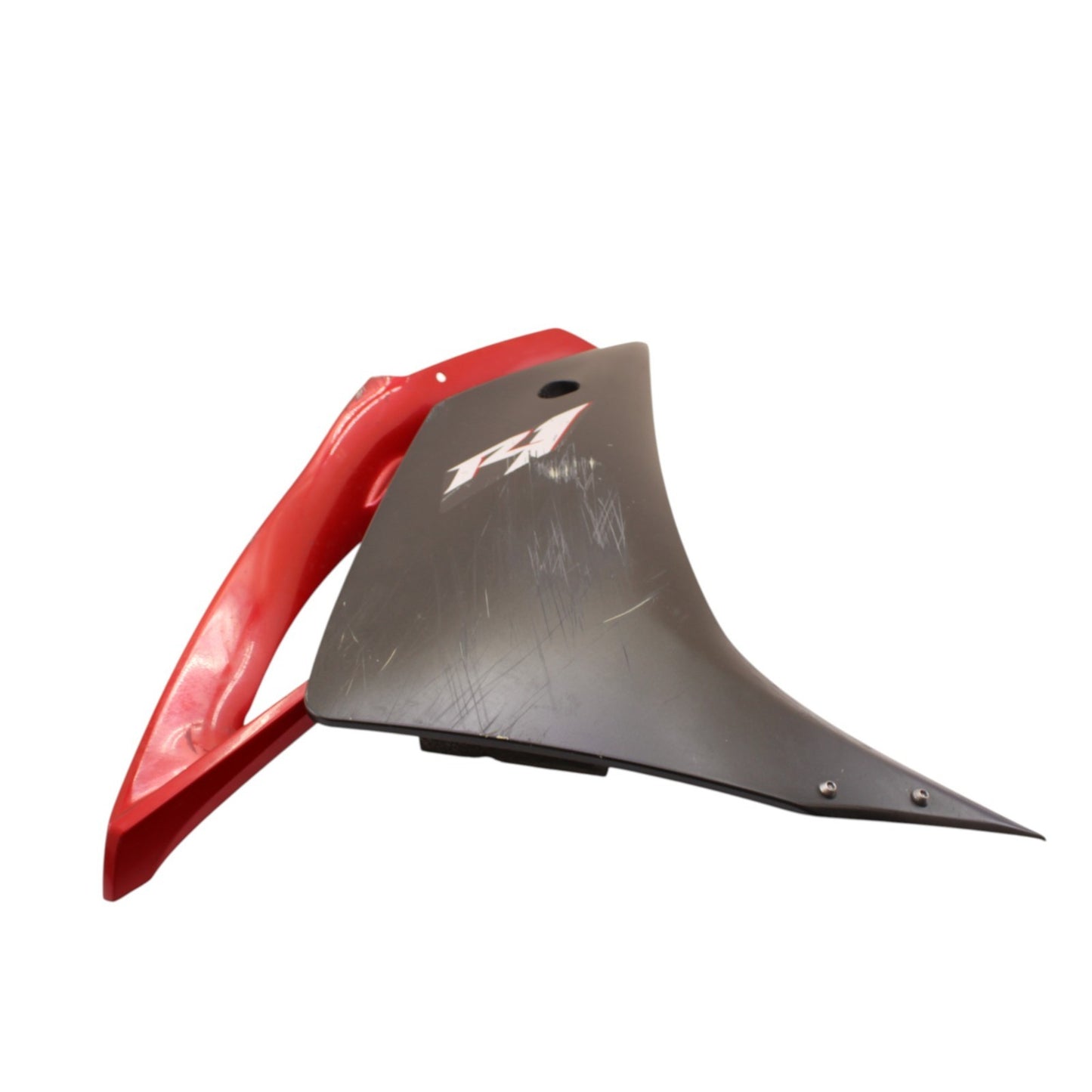 2004 - 2008 YAMAHA YZF R1 RIGHT SIDE FAIRING MID COWL PLASTIC RED *CRACKED*