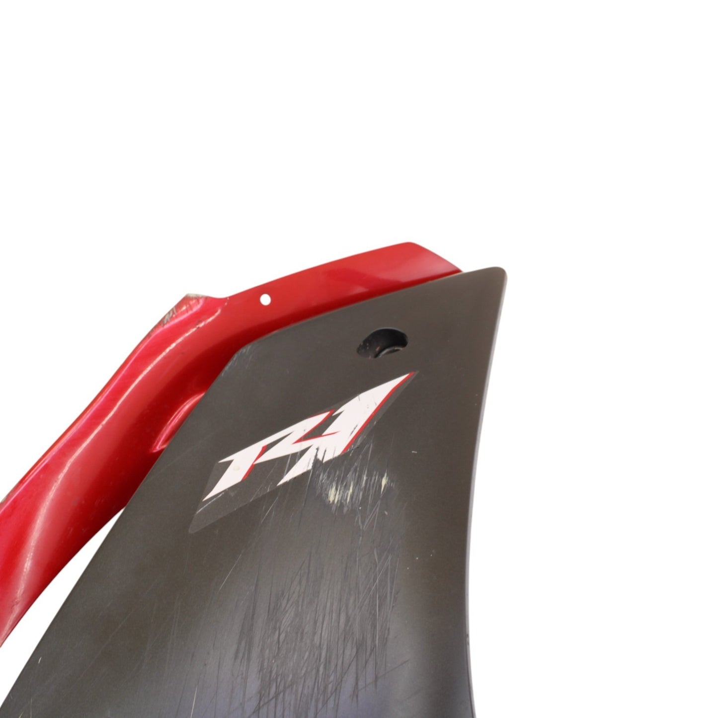2004 - 2008 YAMAHA YZF R1 RIGHT SIDE FAIRING MID COWL PLASTIC RED *CRACKED*