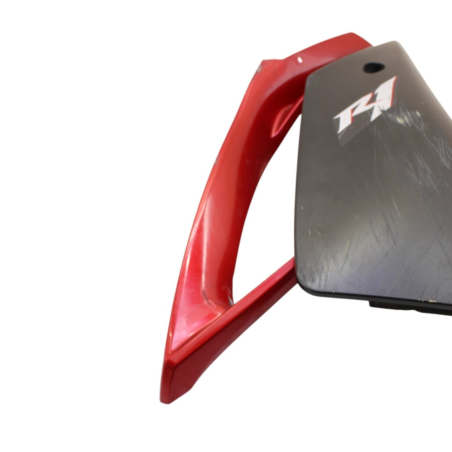 2004 - 2008 YAMAHA YZF R1 RIGHT SIDE FAIRING MID COWL PLASTIC RED *CRACKED*
