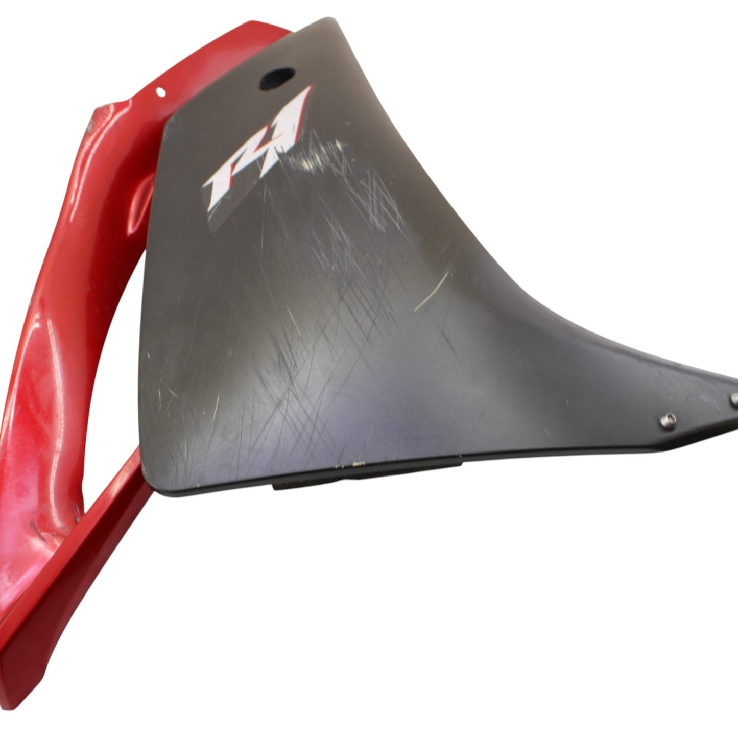 2004 - 2008 YAMAHA YZF R1 RIGHT SIDE FAIRING MID COWL PLASTIC RED *CRACKED*