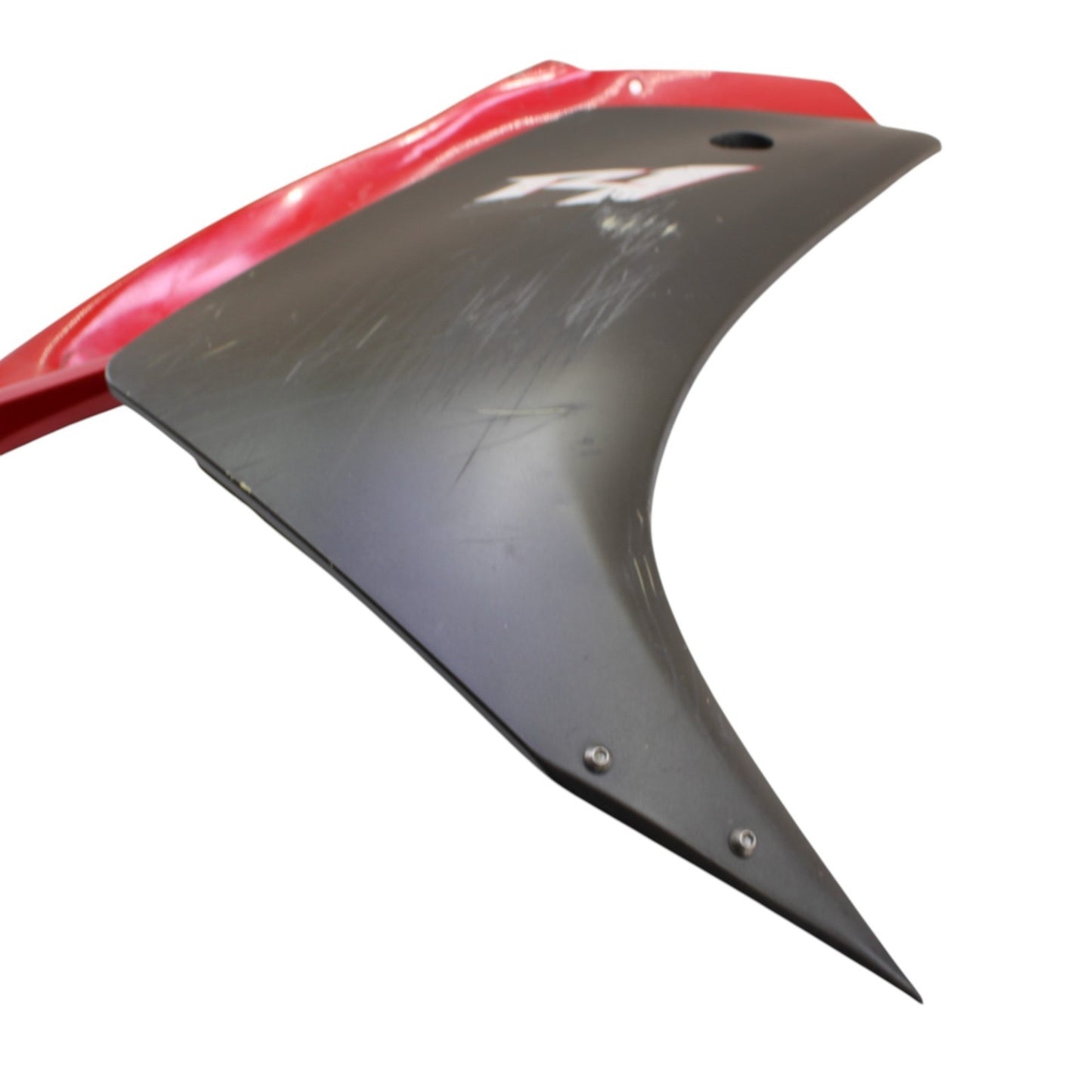 2004 - 2008 YAMAHA YZF R1 RIGHT SIDE FAIRING MID COWL PLASTIC RED *CRACKED*