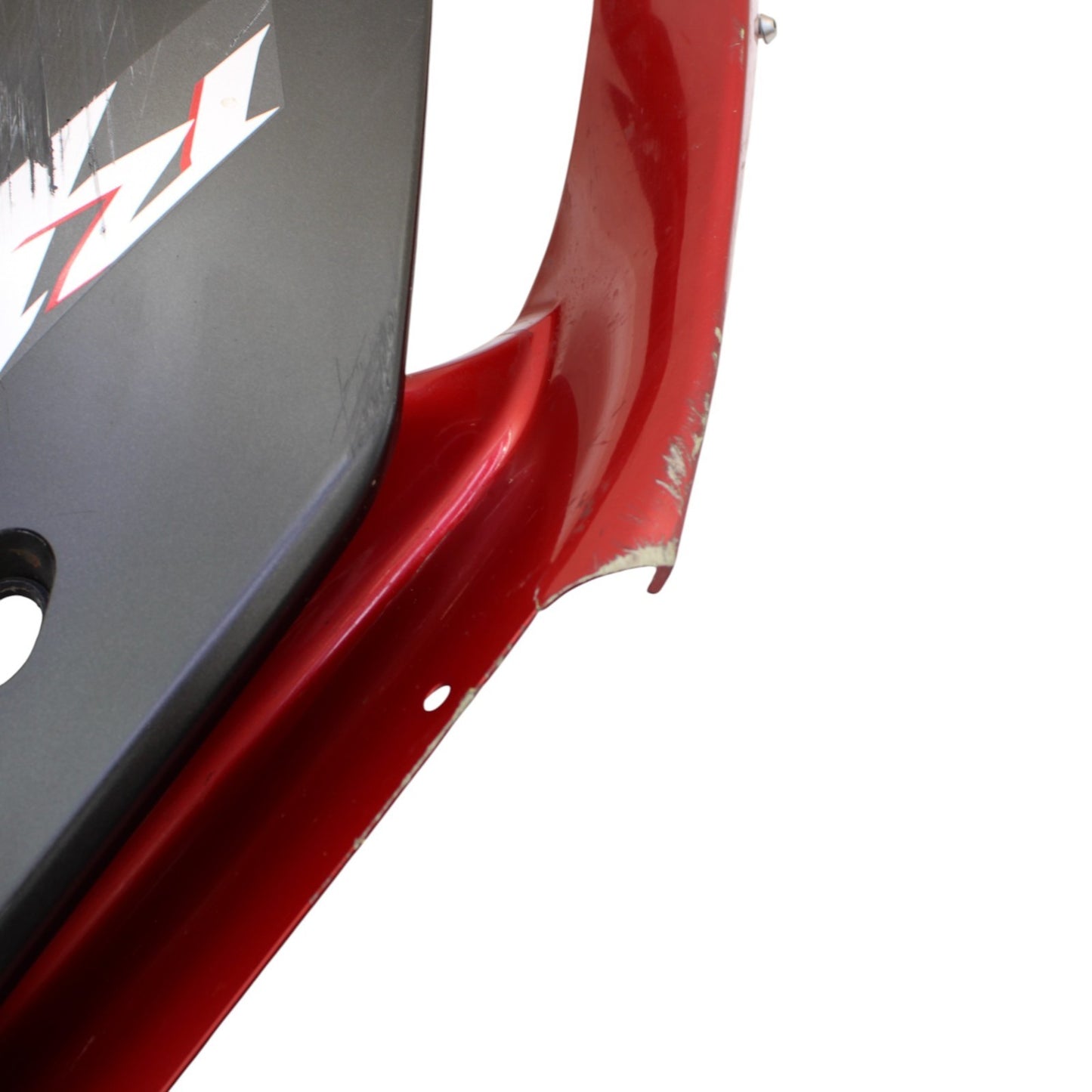 2004 - 2008 YAMAHA YZF R1 RIGHT SIDE FAIRING MID COWL PLASTIC RED *CRACKED*