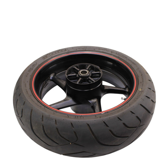 2007 - 2008 YAMAHA YZF R1 REAR WHEEL BACK RIM TIRE RUBBER BLACK RED OEM STOCK