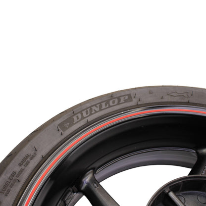 2007 - 2008 YAMAHA YZF R1 REAR WHEEL BACK RIM TIRE RUBBER BLACK RED OEM STOCK