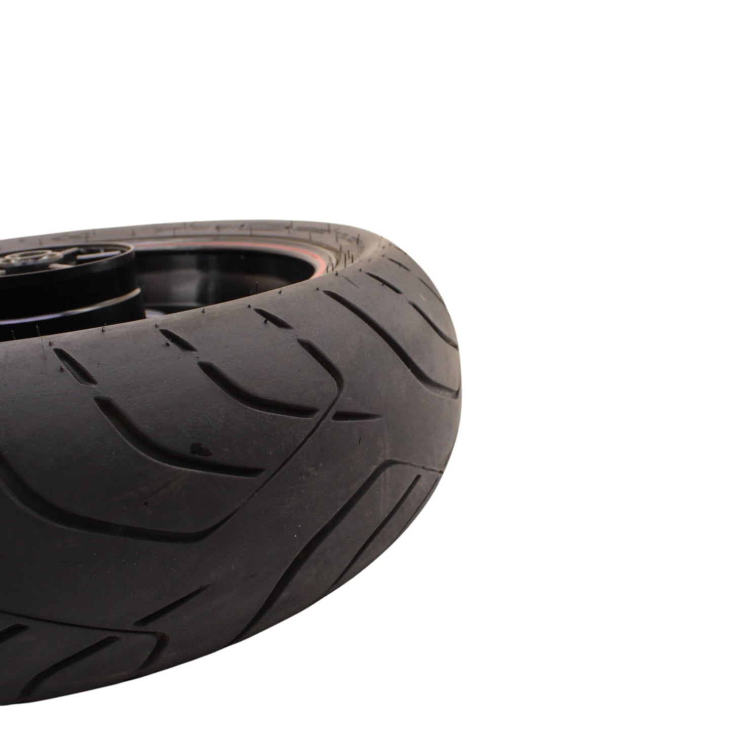 2007 - 2008 YAMAHA YZF R1 REAR WHEEL BACK RIM TIRE RUBBER BLACK RED OEM STOCK