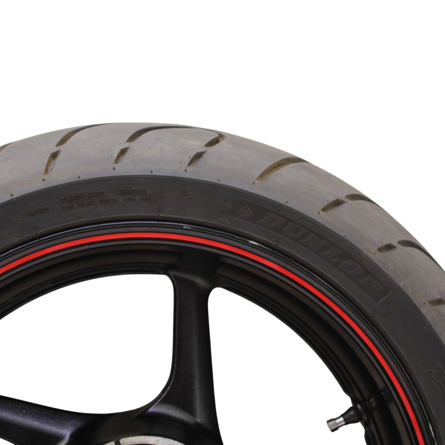 2007 - 2008 YAMAHA YZF R1 REAR WHEEL BACK RIM TIRE RUBBER BLACK RED OEM STOCK