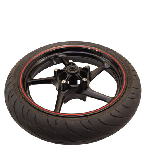 2004 - 2008 YAMAHA YZF R1 FRONT WHEEL RIM TIRE RUBBER BLACK RED OEM STOCK