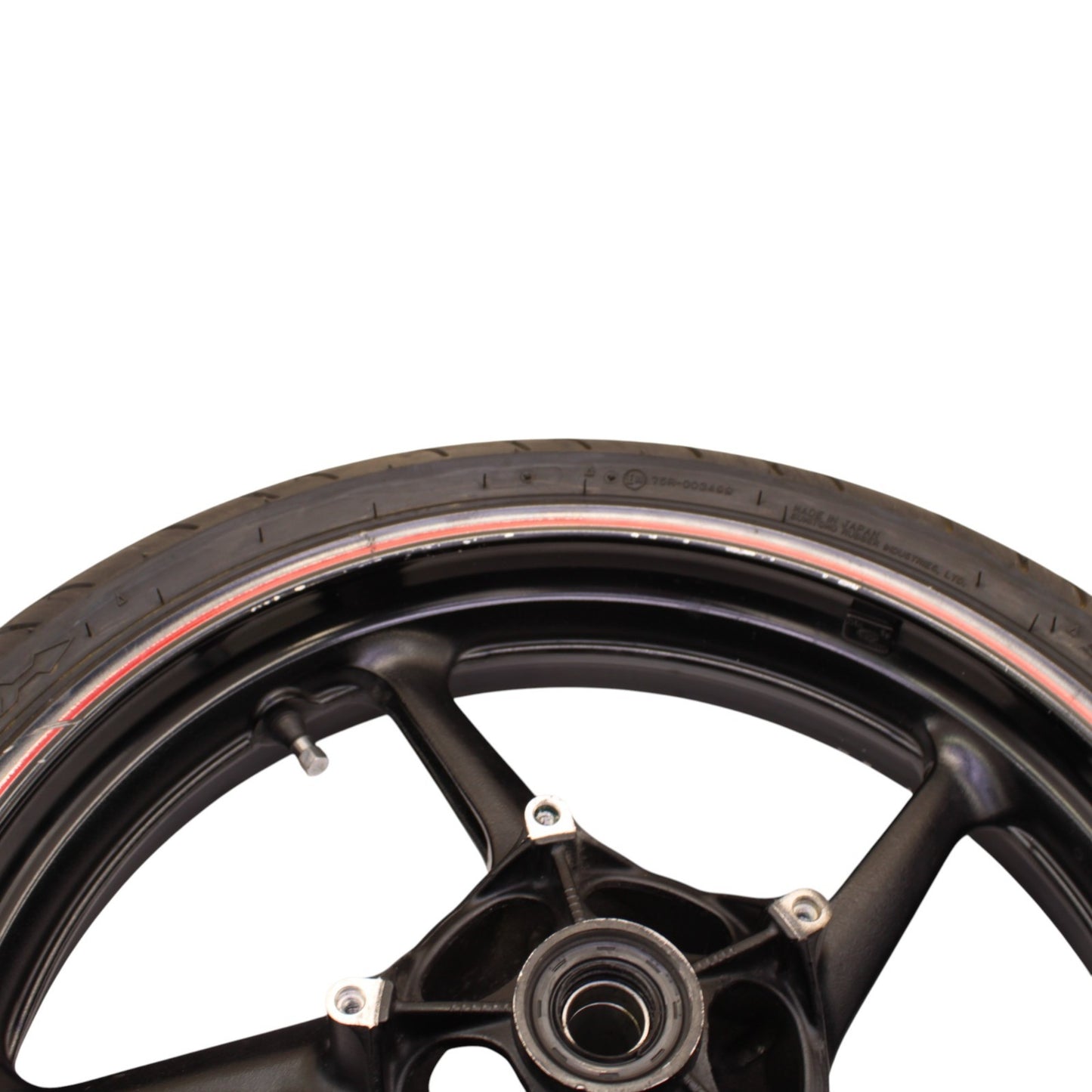 2004 - 2008 YAMAHA YZF R1 FRONT WHEEL RIM TIRE RUBBER BLACK RED OEM STOCK