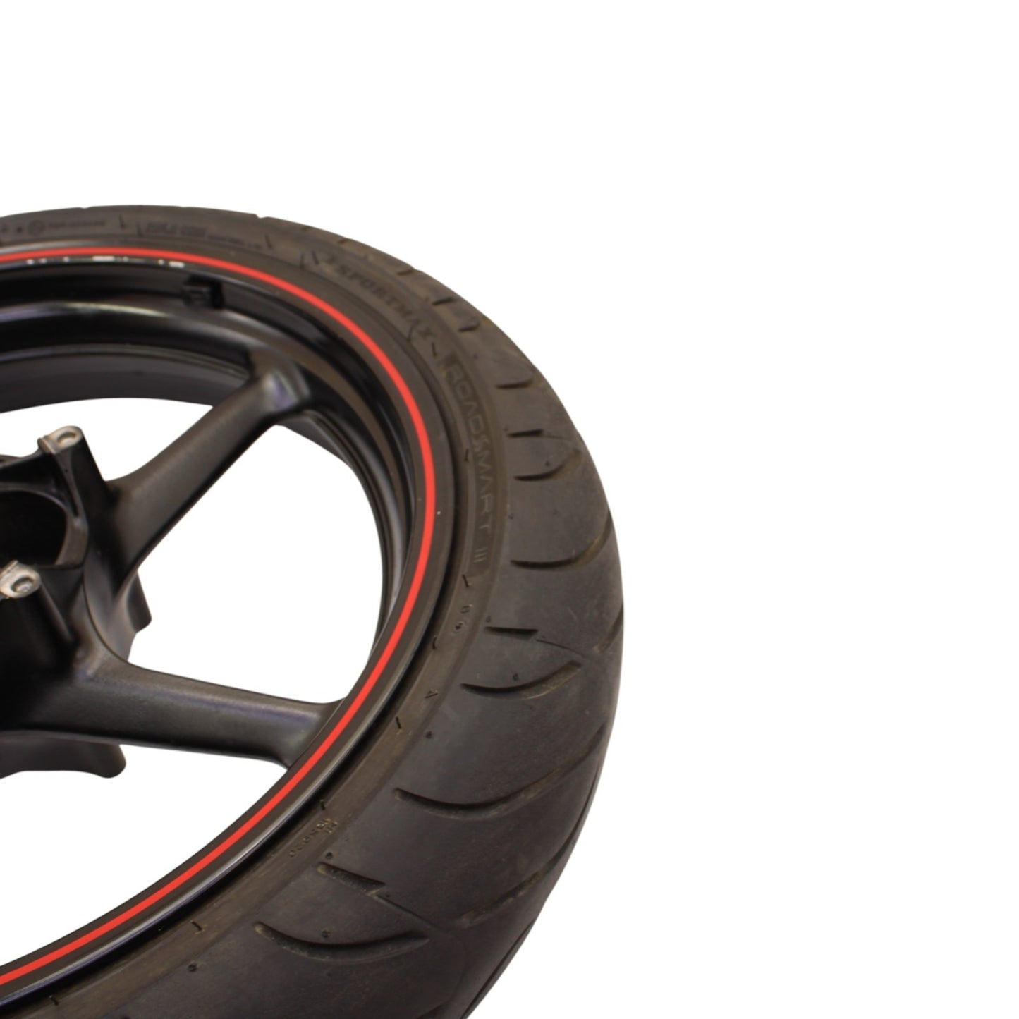 2004 - 2008 YAMAHA YZF R1 FRONT WHEEL RIM TIRE RUBBER BLACK RED OEM STOCK