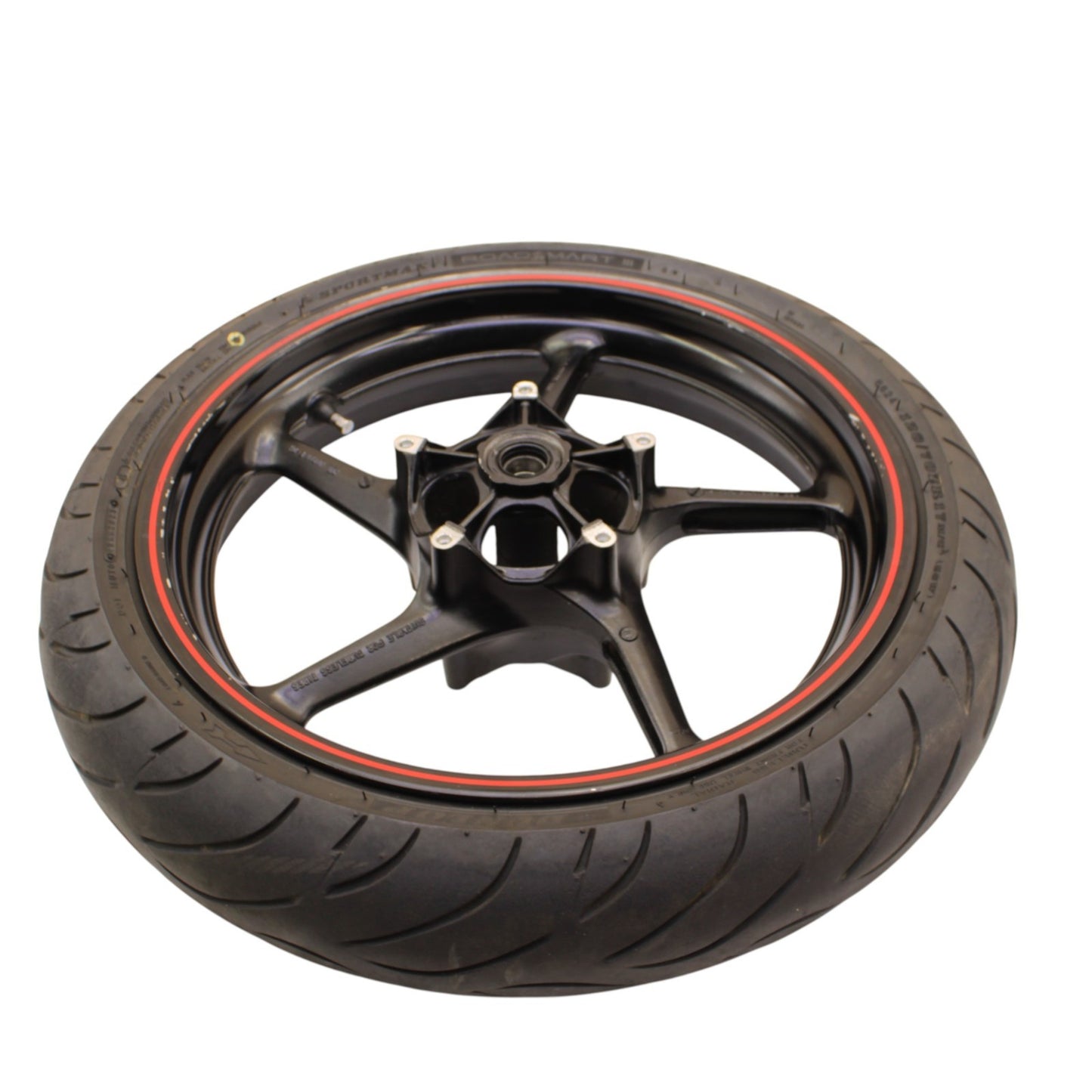 2004 - 2008 YAMAHA YZF R1 FRONT WHEEL RIM TIRE RUBBER BLACK RED OEM STOCK