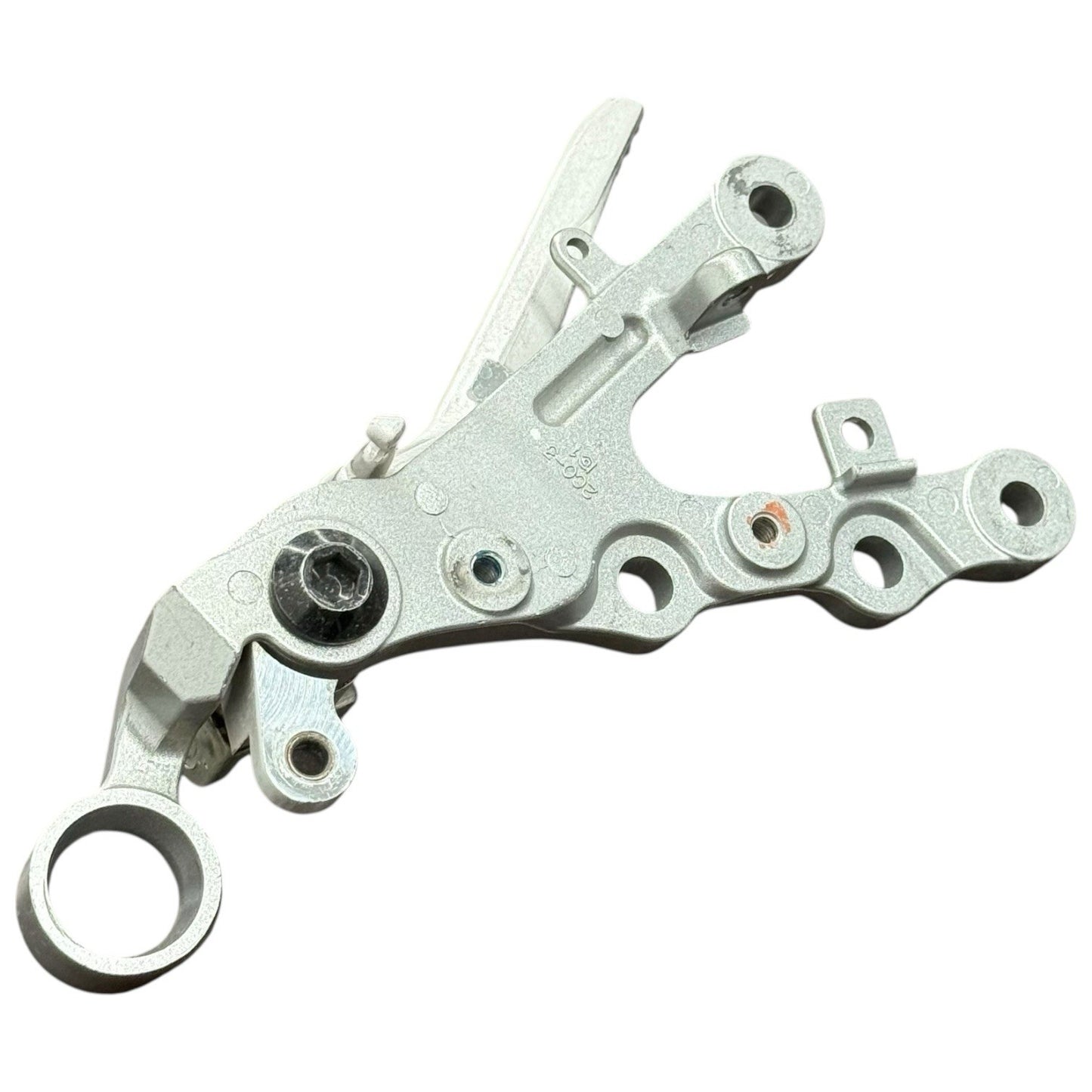 2008 - 2016 YAMAHA YZF R6 RIGHT REARSET FOOT PEG ASSEMBLY BRAKE LEVER SILVER