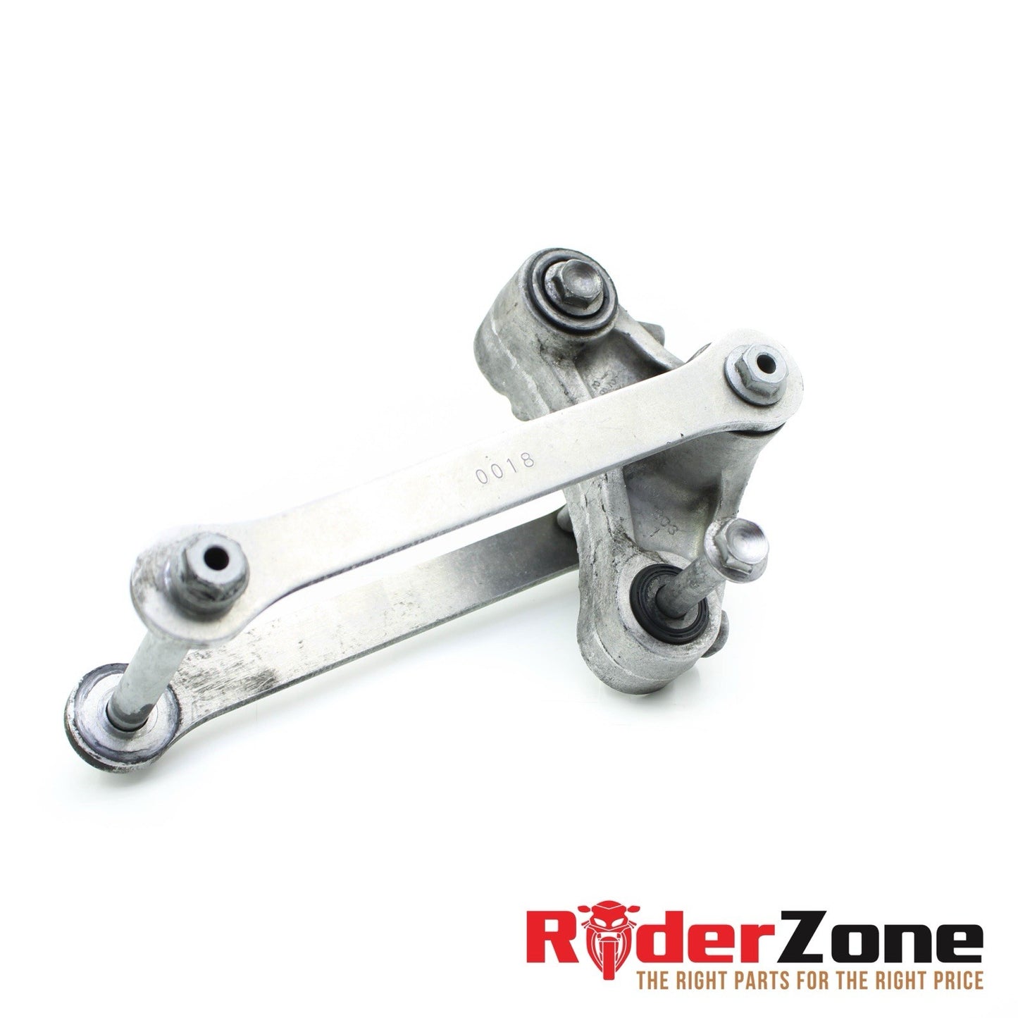 2006 2007 KAWASAKI NINJA ZX10R DOGBONE REAR SHOCK LINKAGE SILVER STOCK STRAIGHT
