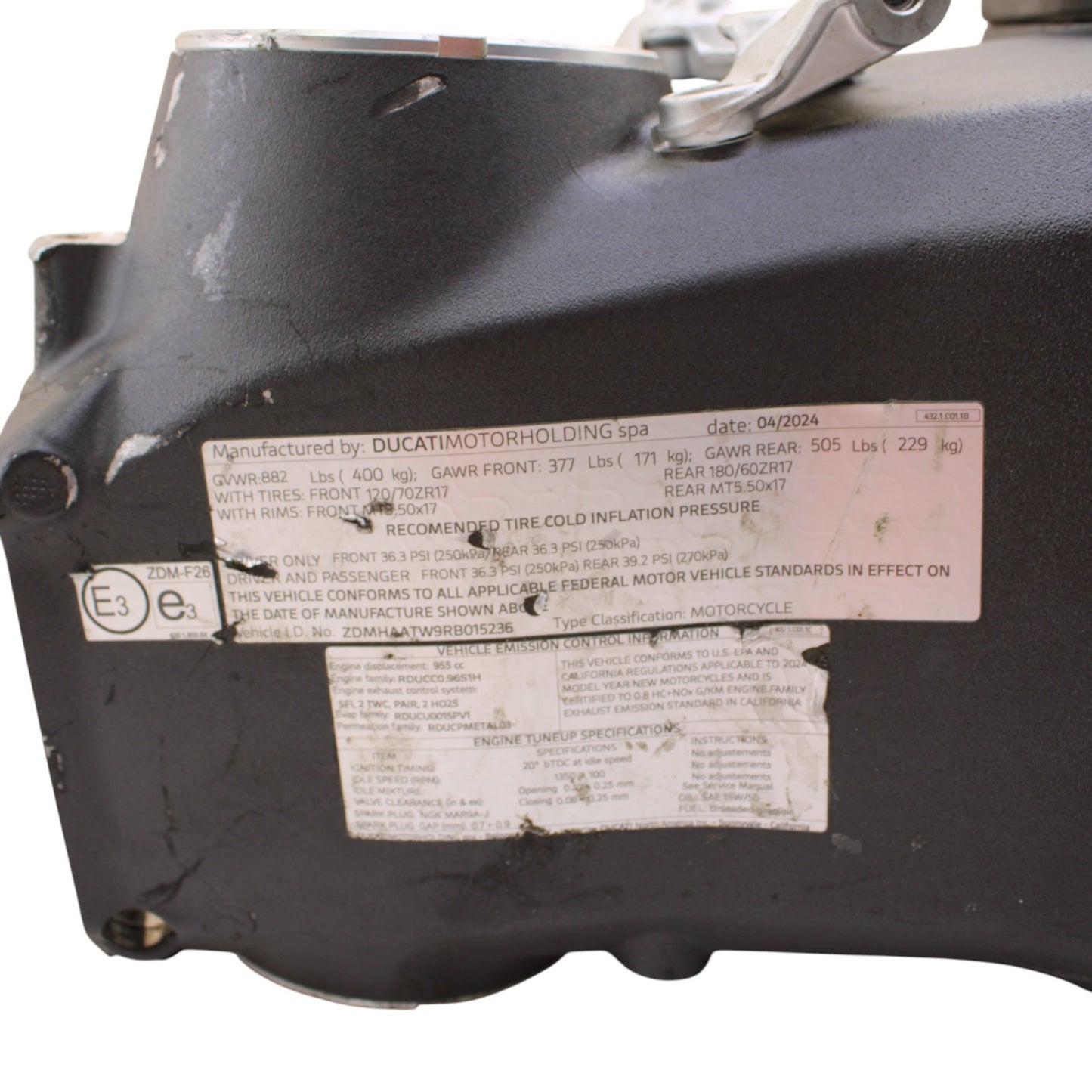 2020 - 2024 DUCATI PANIGALE V2 MAIN FRAME CHASSIS BLACK STOCK