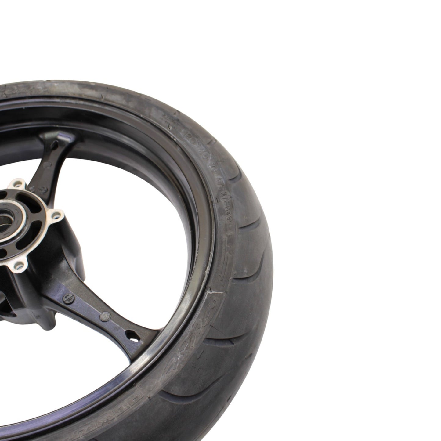 2007 2008 GSXR 1000 FRONT WHEEL RIM TIRE RUBBER BLACK STOCK 54111-41G10-019