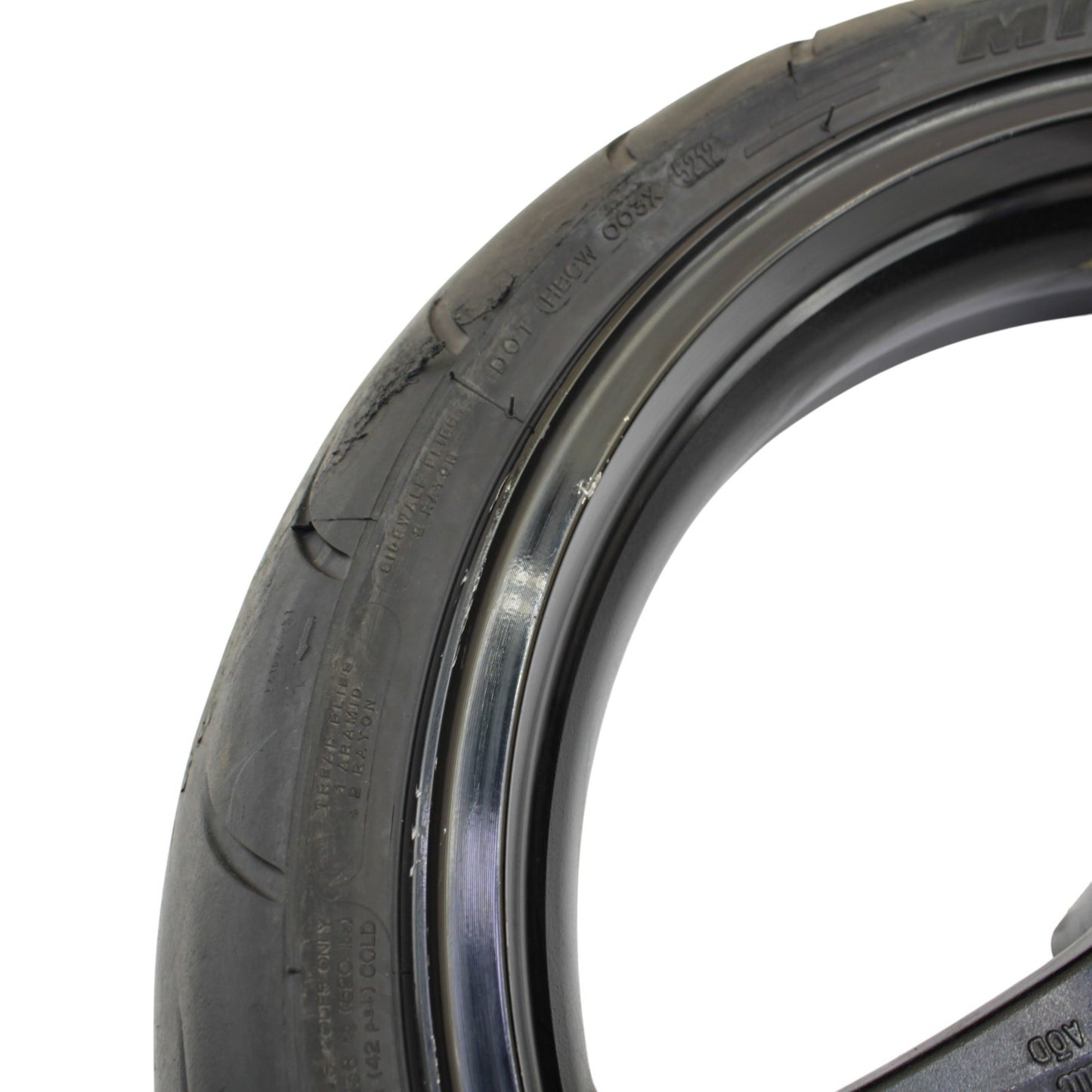 2007 2008 GSXR 1000 FRONT WHEEL RIM TIRE RUBBER BLACK STOCK 54111-41G10-019