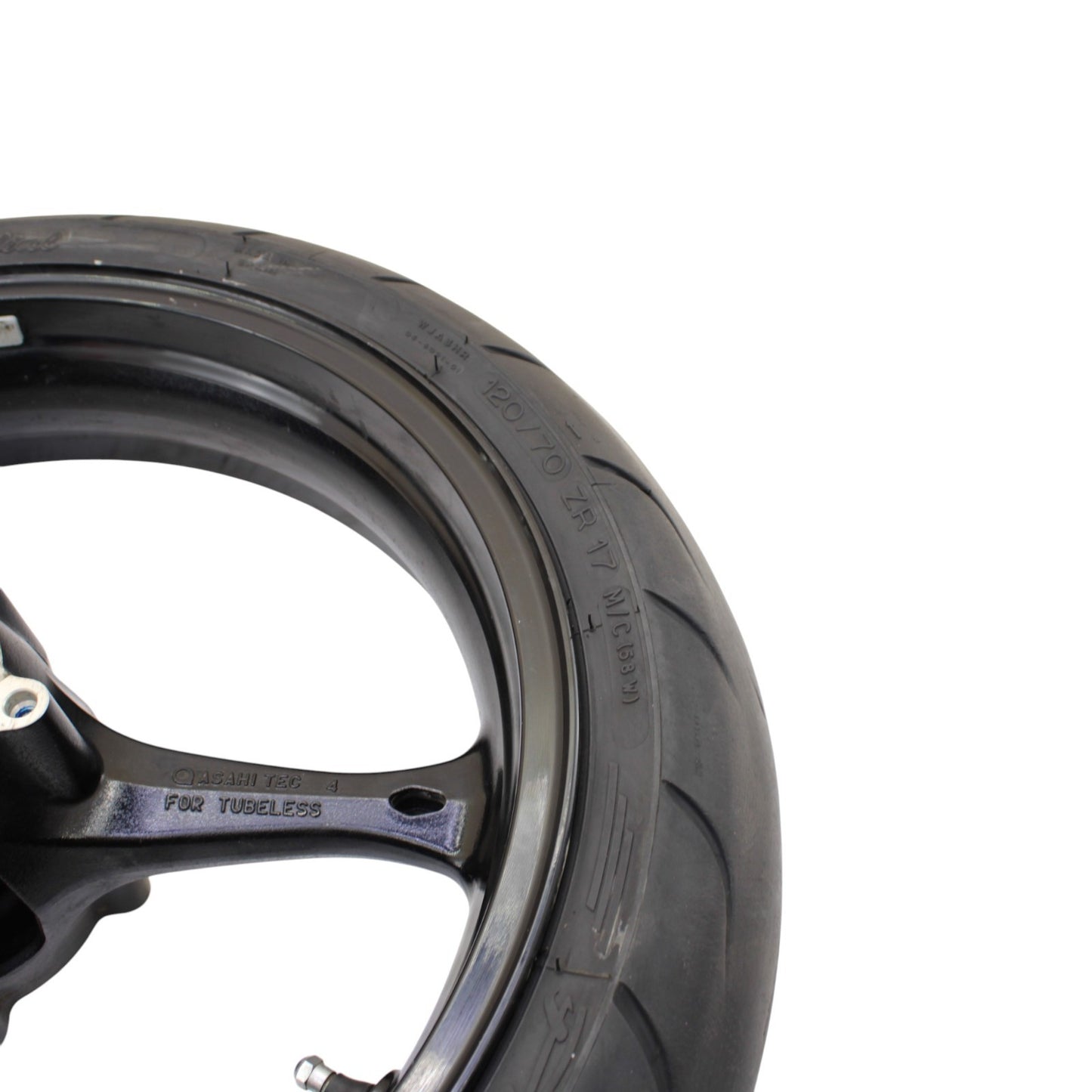 2007 2008 GSXR 1000 FRONT WHEEL RIM TIRE RUBBER BLACK STOCK 54111-41G10-019