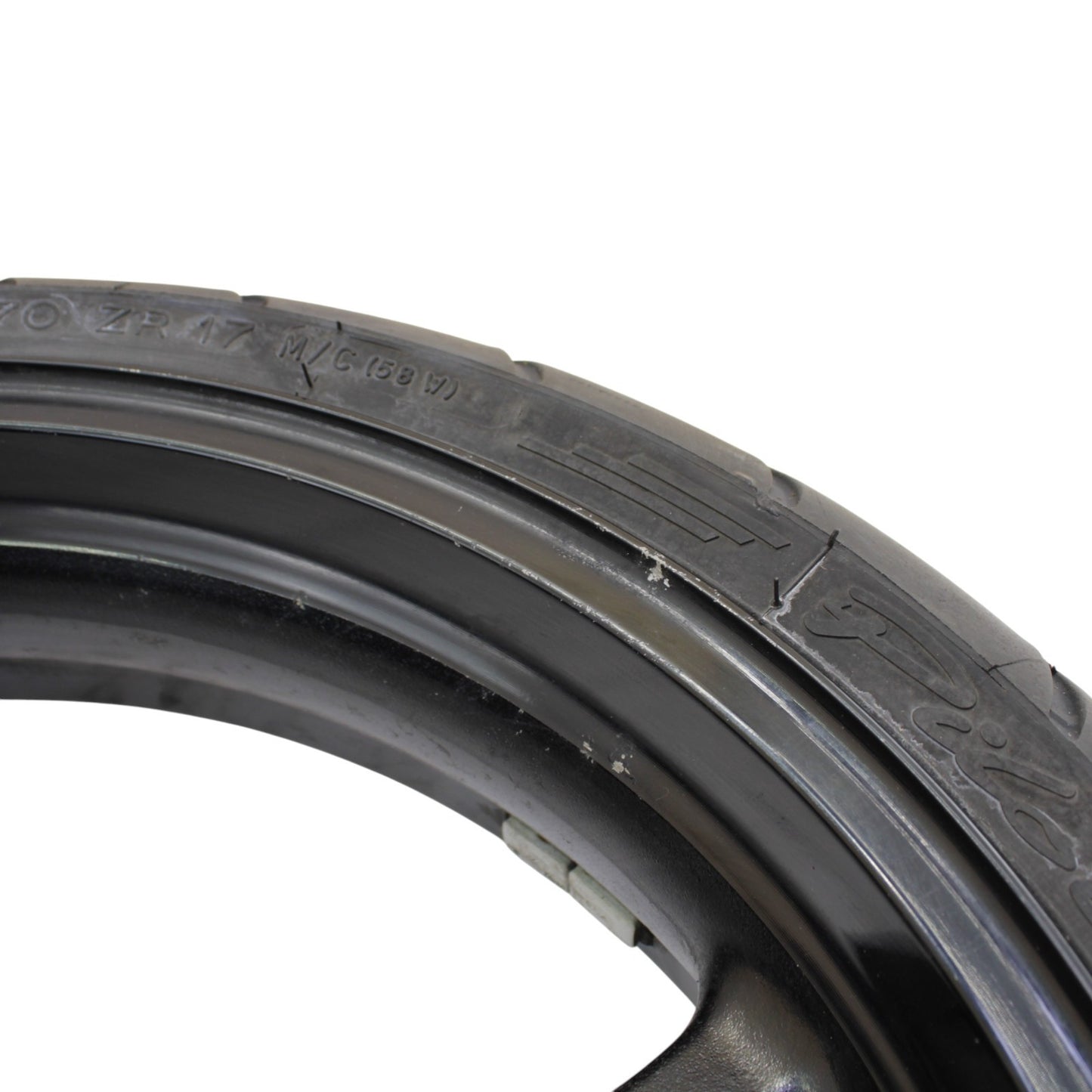 2007 2008 GSXR 1000 FRONT WHEEL RIM TIRE RUBBER BLACK STOCK 54111-41G10-019