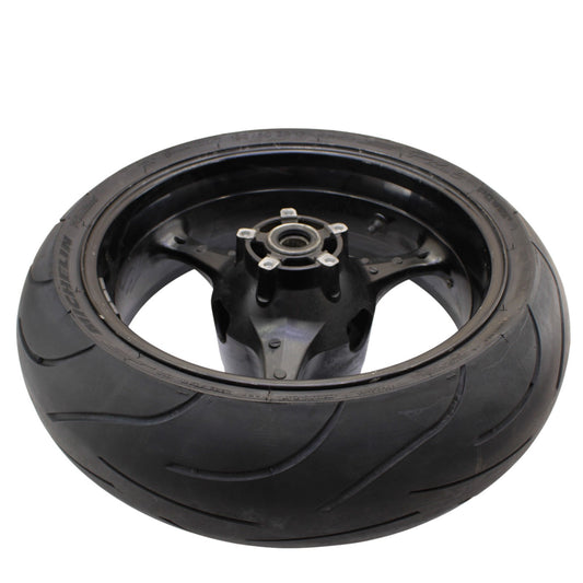 2005 - 2008 SUZUKI GSXR 1000 REAR WHEEL BACK RIM TIRE RUBBER BLACK STOCK