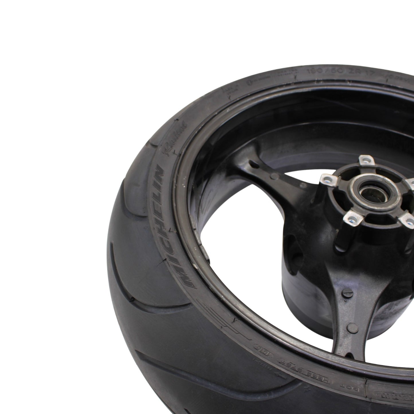 2005 - 2008 SUZUKI GSXR 1000 REAR WHEEL BACK RIM TIRE RUBBER BLACK STOCK