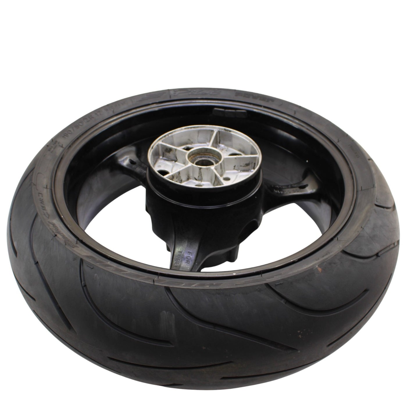 2005 - 2008 SUZUKI GSXR 1000 REAR WHEEL BACK RIM TIRE RUBBER BLACK STOCK