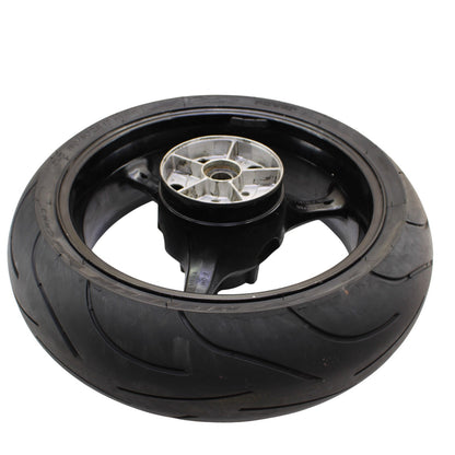 2005 - 2008 SUZUKI GSXR 1000 REAR WHEEL BACK RIM TIRE RUBBER BLACK STOCK