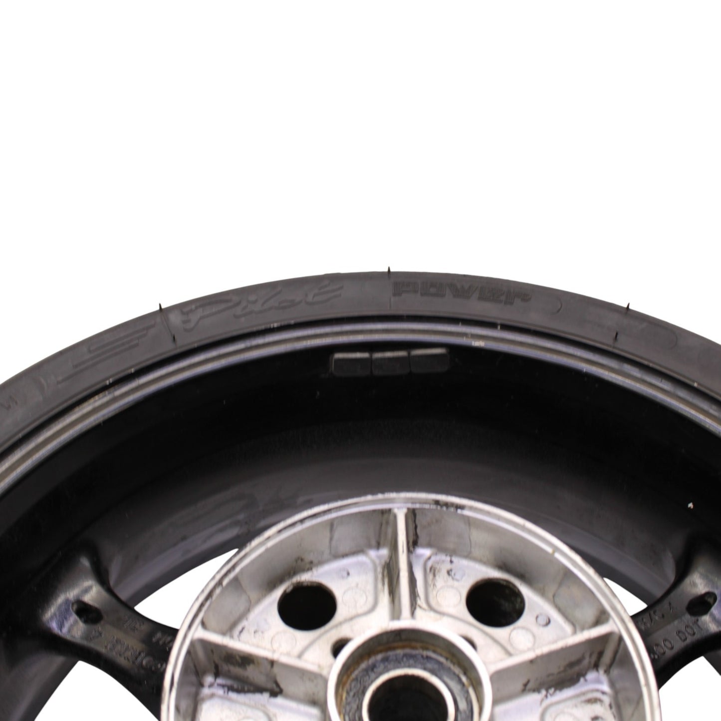2005 - 2008 SUZUKI GSXR 1000 REAR WHEEL BACK RIM TIRE RUBBER BLACK STOCK