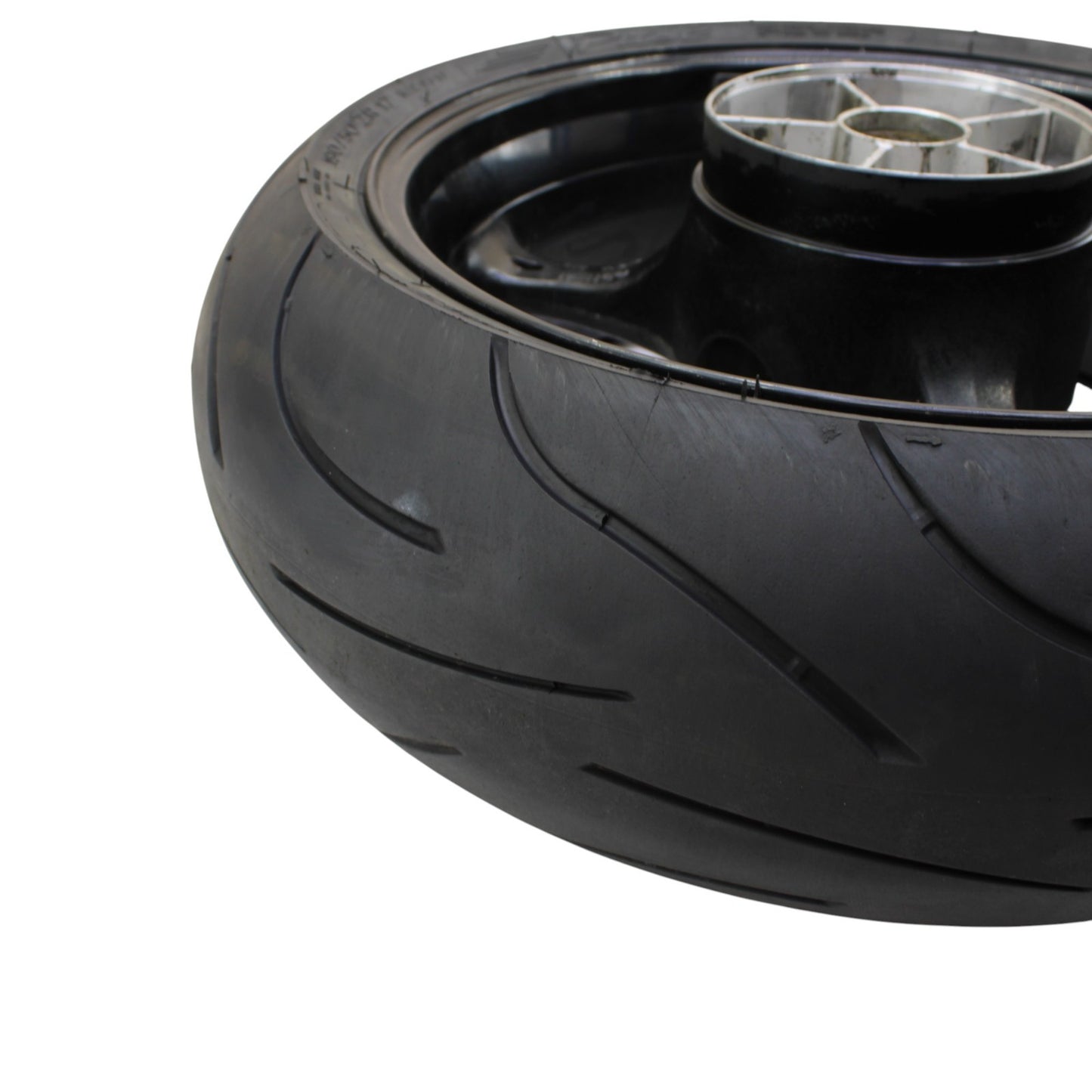 2005 - 2008 SUZUKI GSXR 1000 REAR WHEEL BACK RIM TIRE RUBBER BLACK STOCK